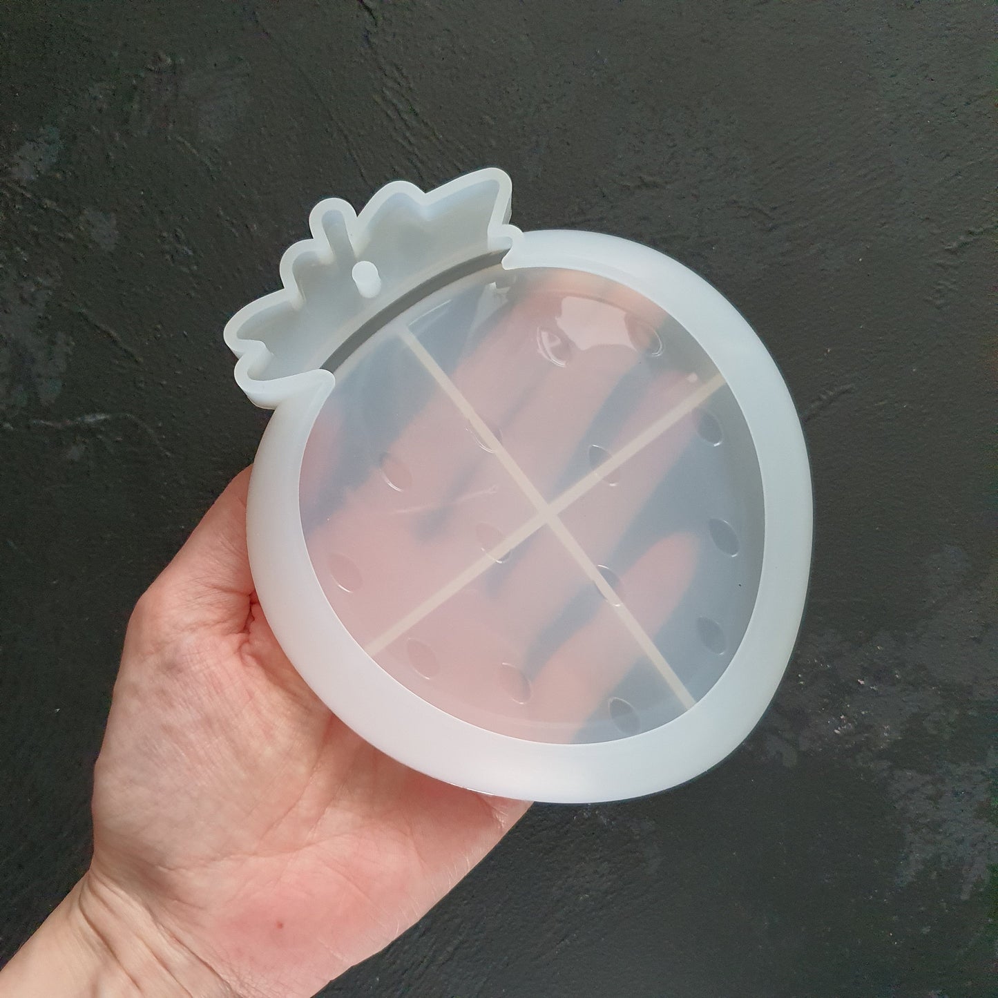 Strawberry Coaster trinket tray plate silicone mold for Resin Epoxy Jesmonite - Luxy Kraft