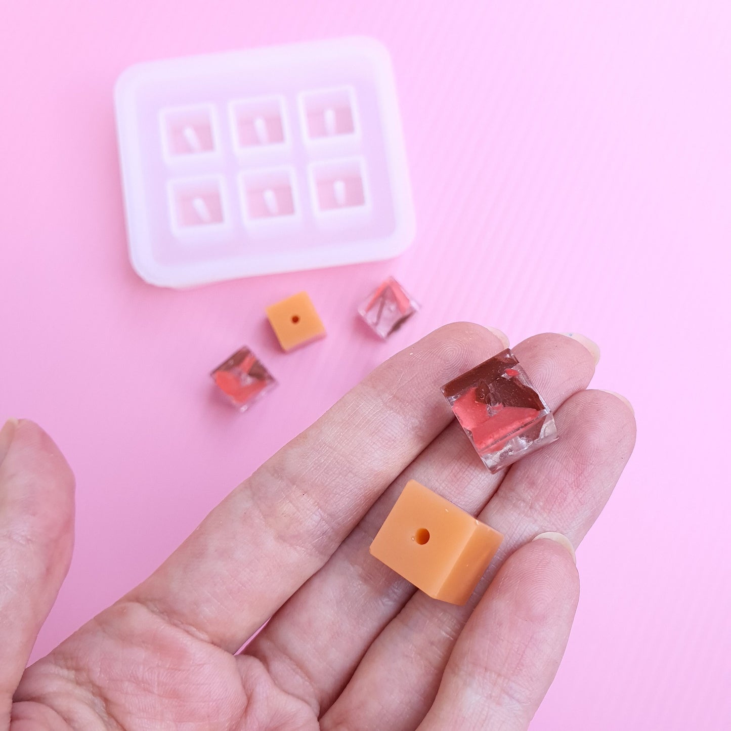 Square Beads Resin silicone mold for resin and epoxy Jewelry mold 12 mm, 16 mm