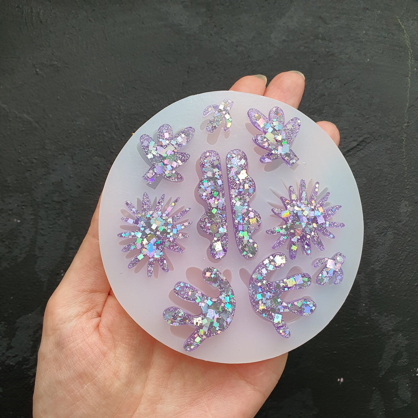 Silicone earrings mold Jewelry Resin mould for resin and epoxy 5 designs