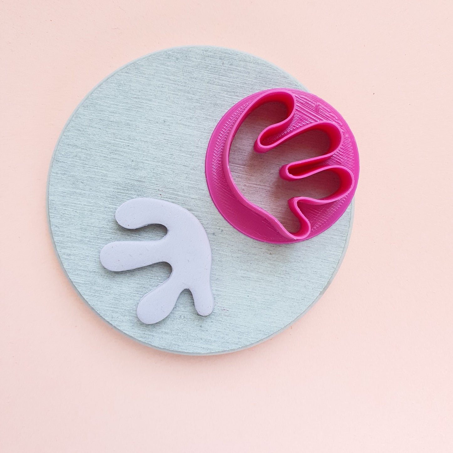 Polymer clay cutter 3D print cutters Jewelry Earrings "Coral" abstract shape plastic cutter