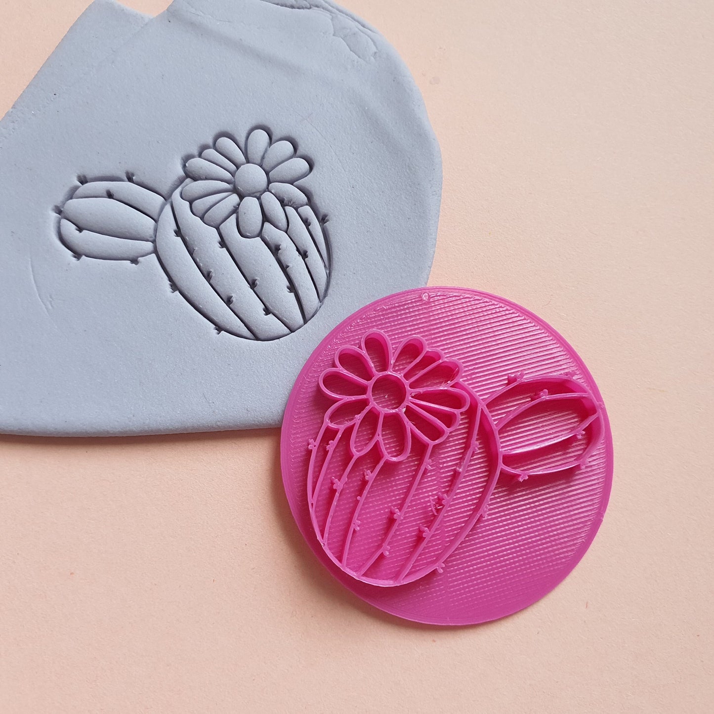 Polymer clay stamp "Cactus" 3D printed embossing