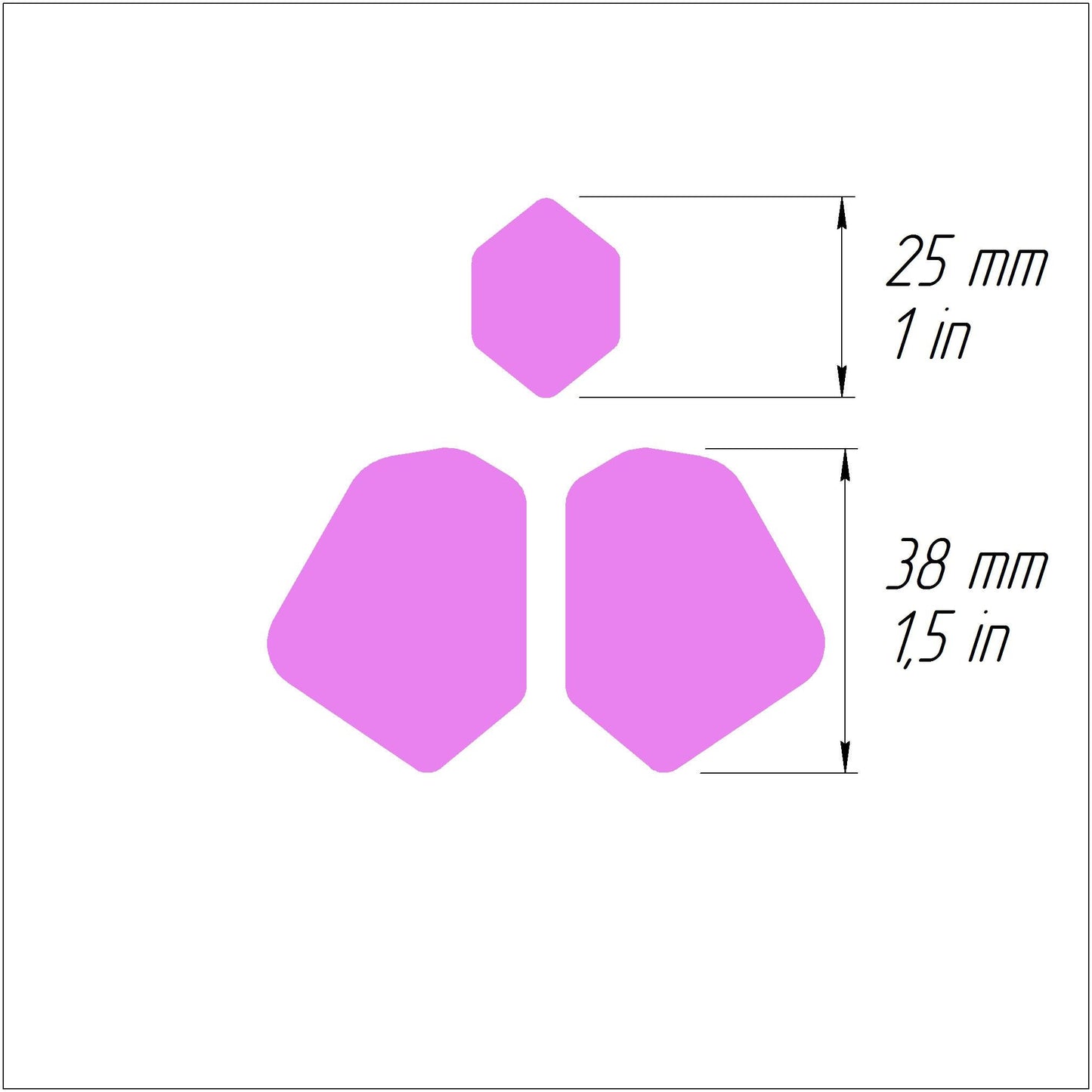 Polymer clay 3D cutters Jewelry Earrings Geometry shape 3 pcs set - Luxy Kraft