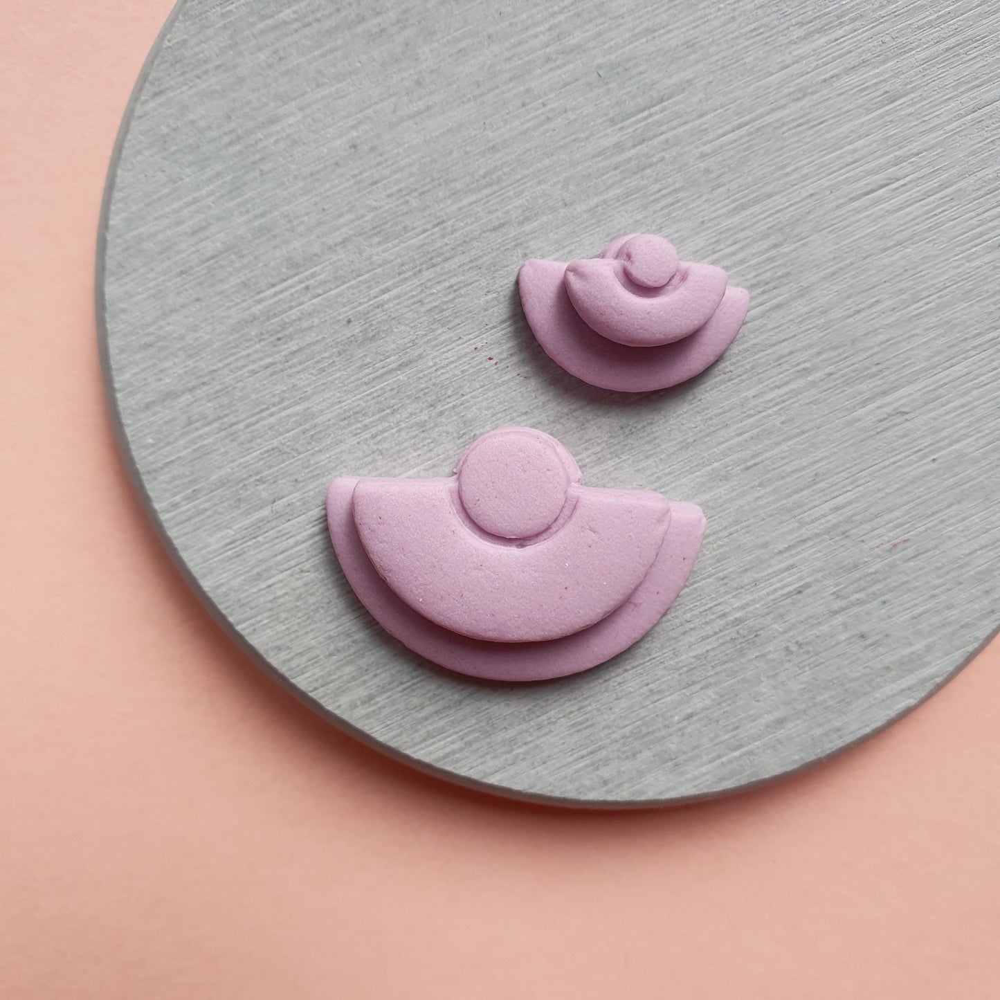 Fan Polymer clay 3D cutters with circle imprint Geometry shapes cutter set of 4 pcs - Luxy Kraft