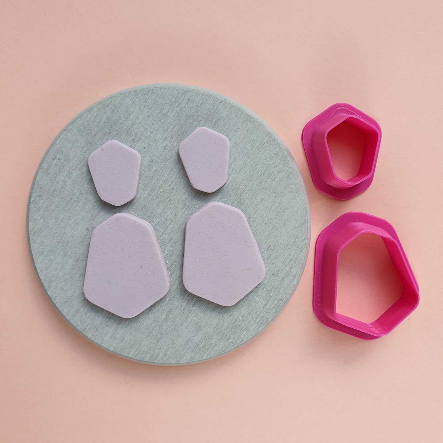 Polymer clay 3D cutters Jewelry Earrings Geometry shape cutter 2 pcs set