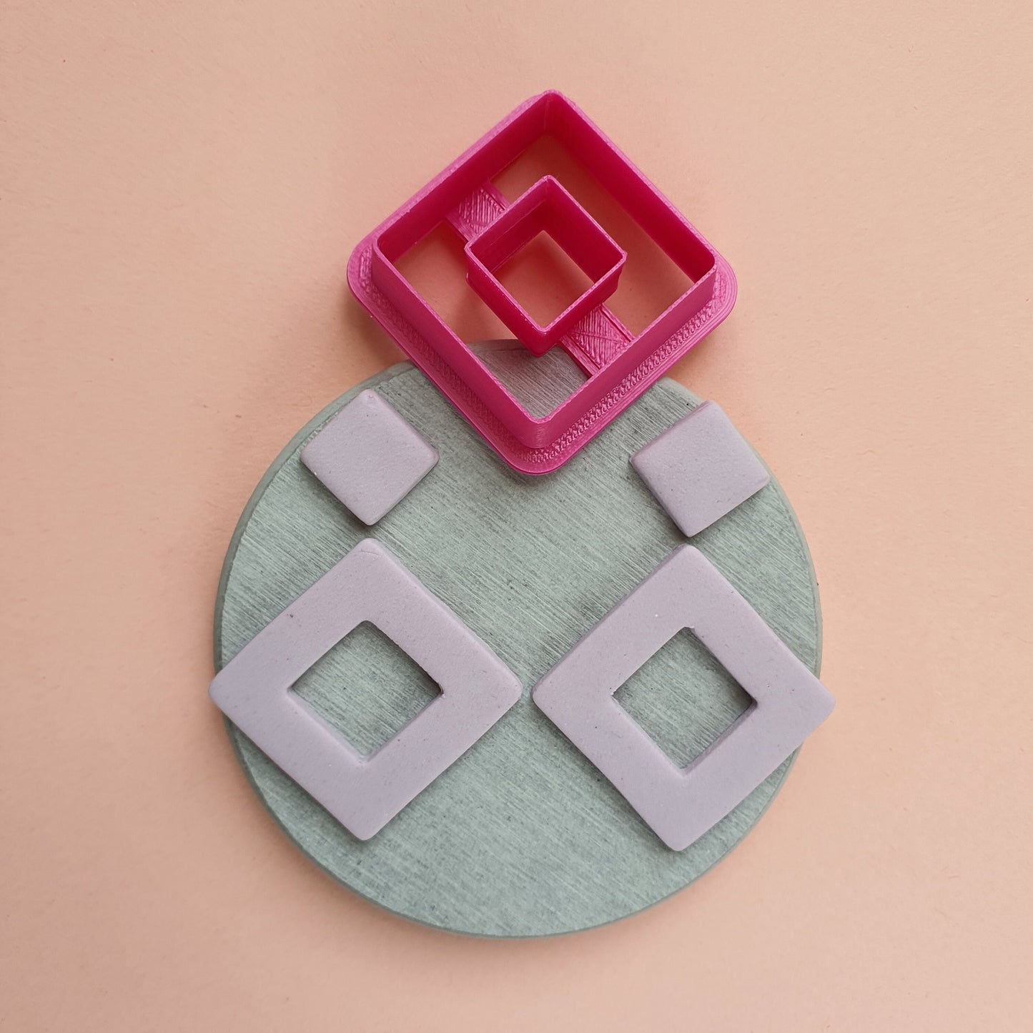 Square Polymer clay 3D cutters Jewelry Earrings Geometry shape cutter - Luxy Kraft