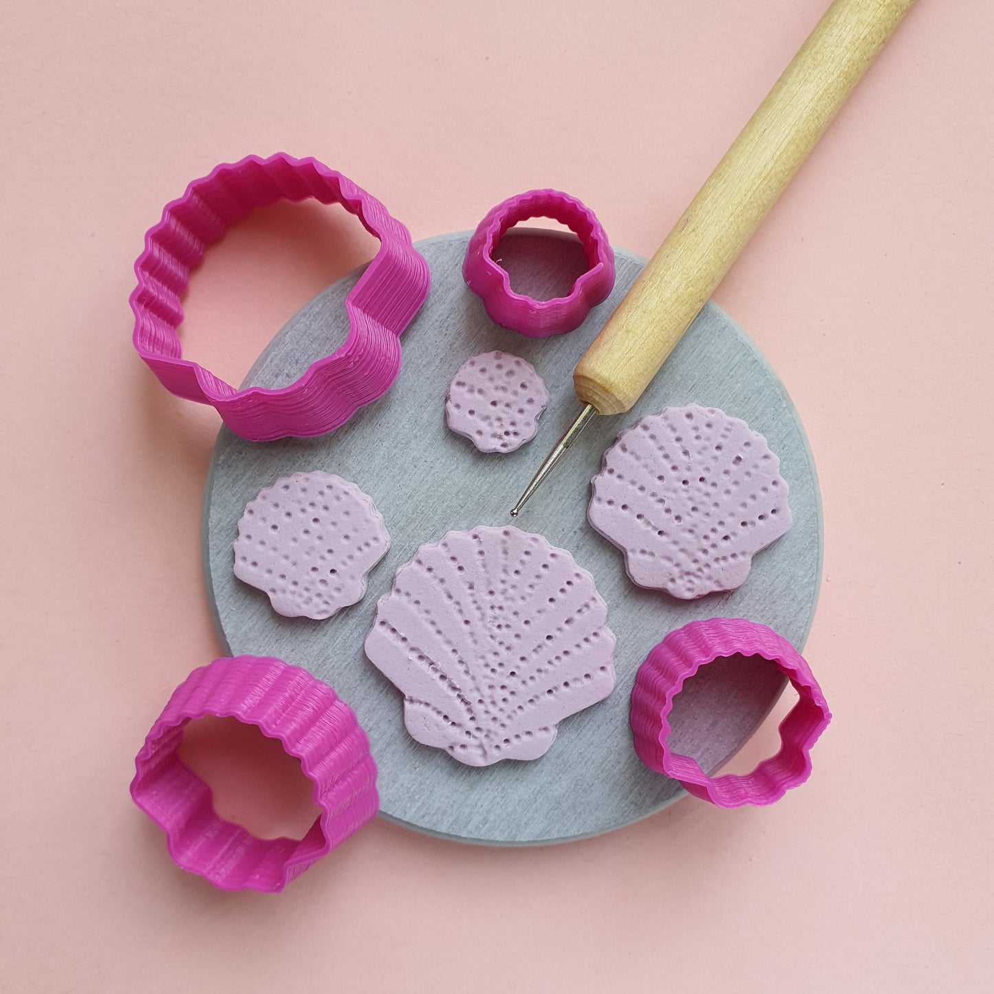 Shell Polymer clay 3D cutters set of 4 pcs - Luxy Kraft