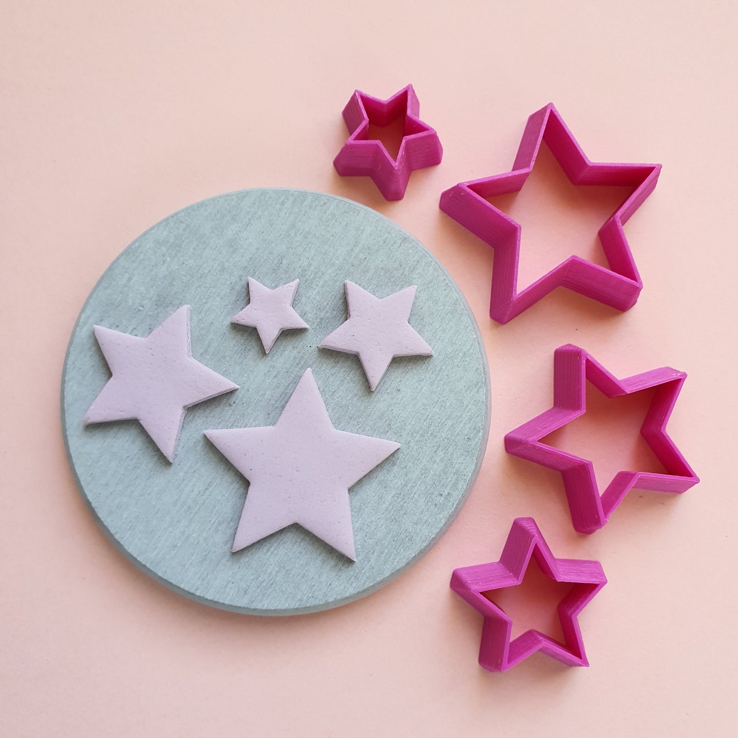 Star Polymer clay 3D cutters Geometry shapes cutter set of 4 pcs