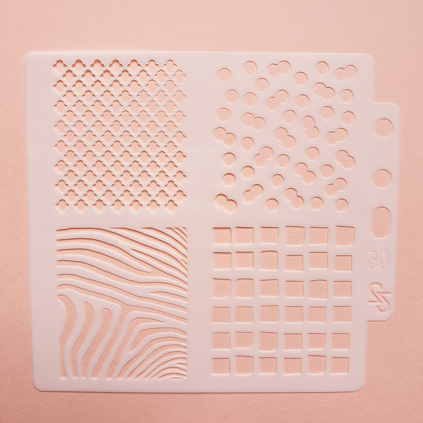 Texture sheet Polymer clay stencil sheet "Geometric" shapes mat 4 designs in 1 - Luxy Kraft