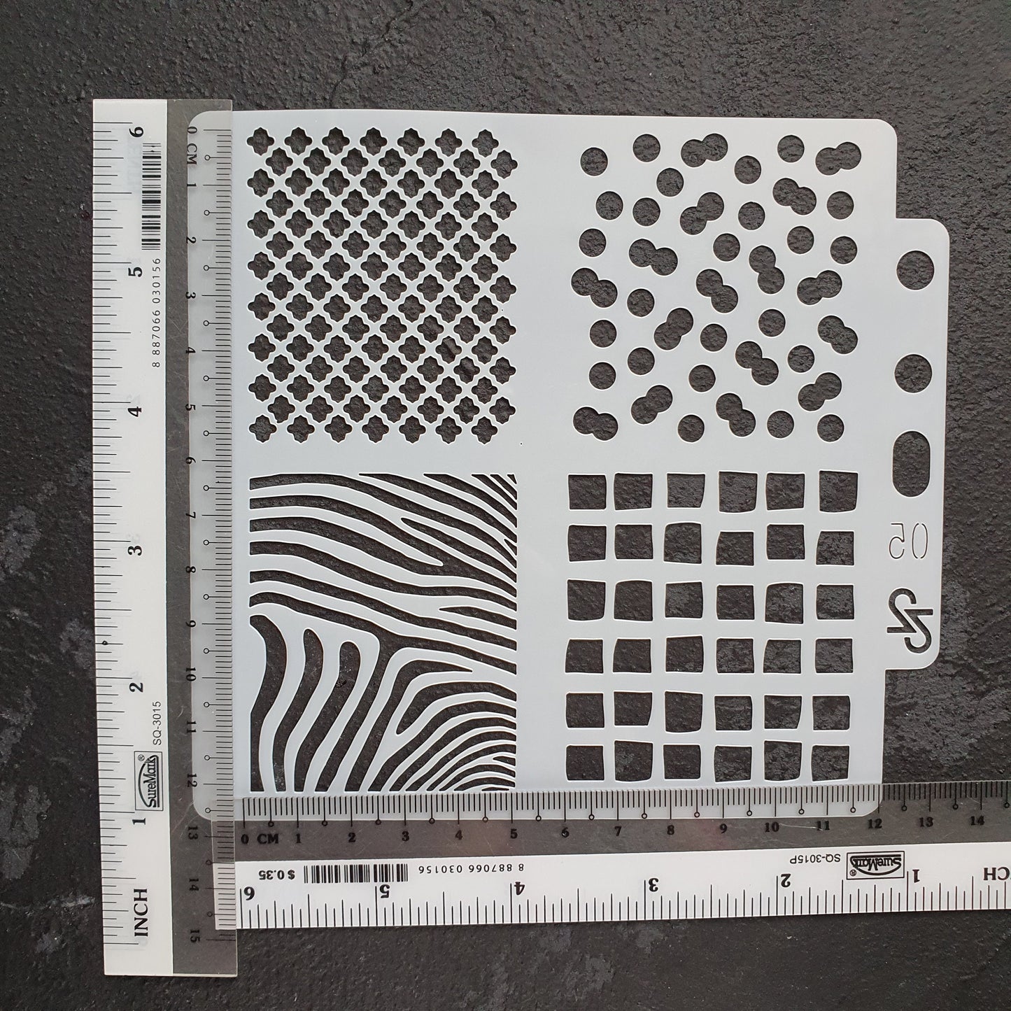 Texture sheet Polymer clay stencil sheet "Geometric" shapes mat 4 designs in 1 - Luxy Kraft