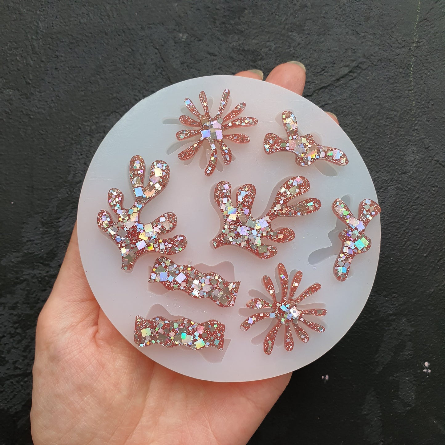 Silicone earrings mold Jewelry Resin mould for resin and epoxy 4 designs