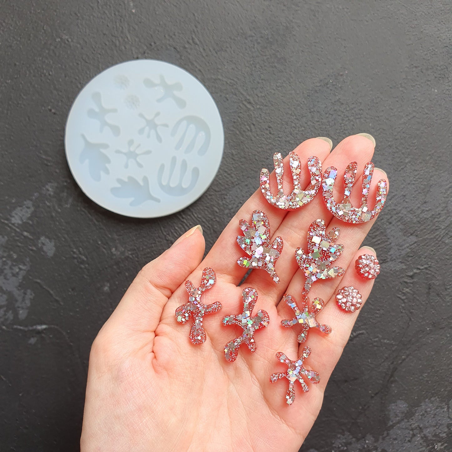 Silicone earrings mold Jewelry Resin mould for resin and epoxy 5 designs
