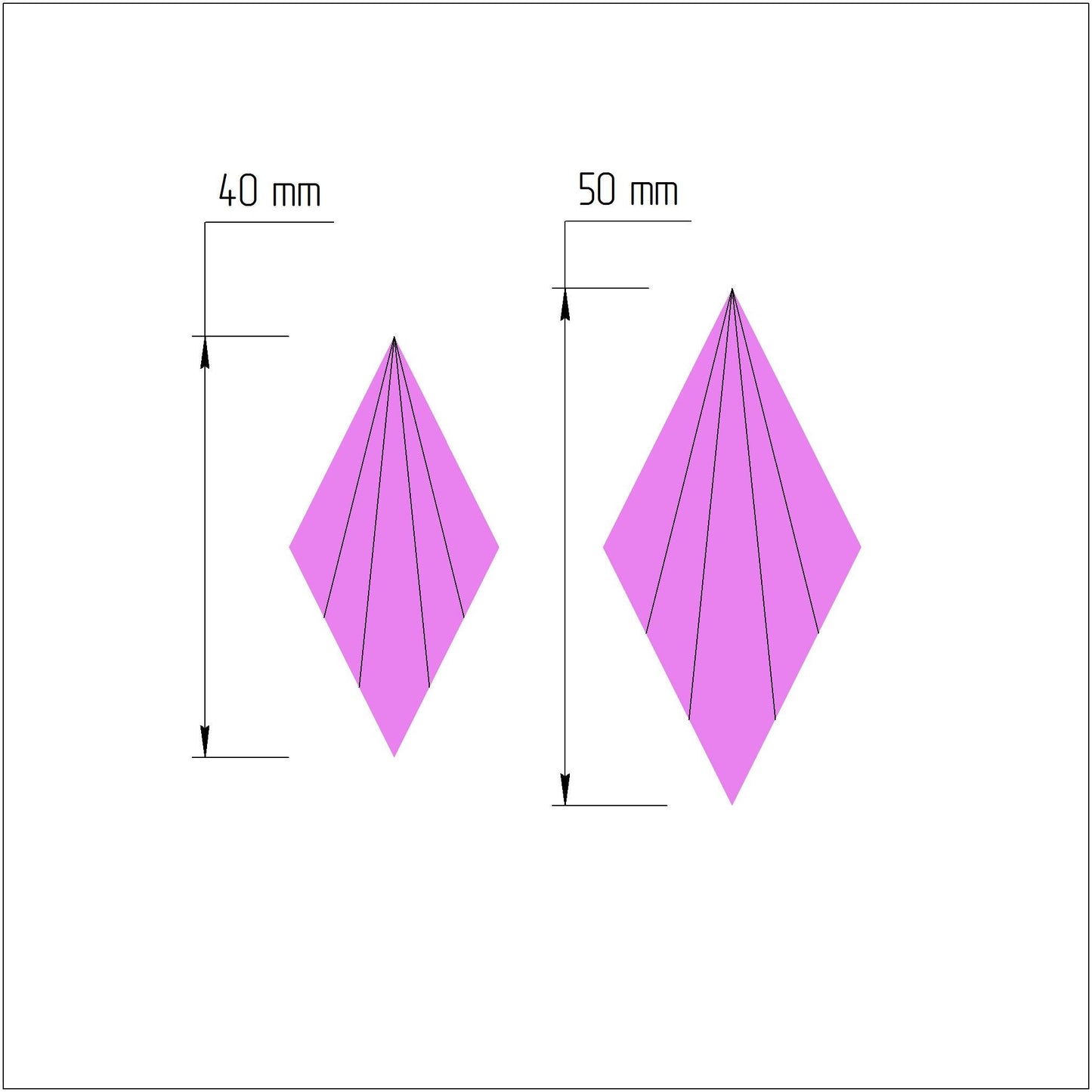 Clay cutters Polymer clay tools earrings jewelry cutters "Rhombus" - Luxy Kraft