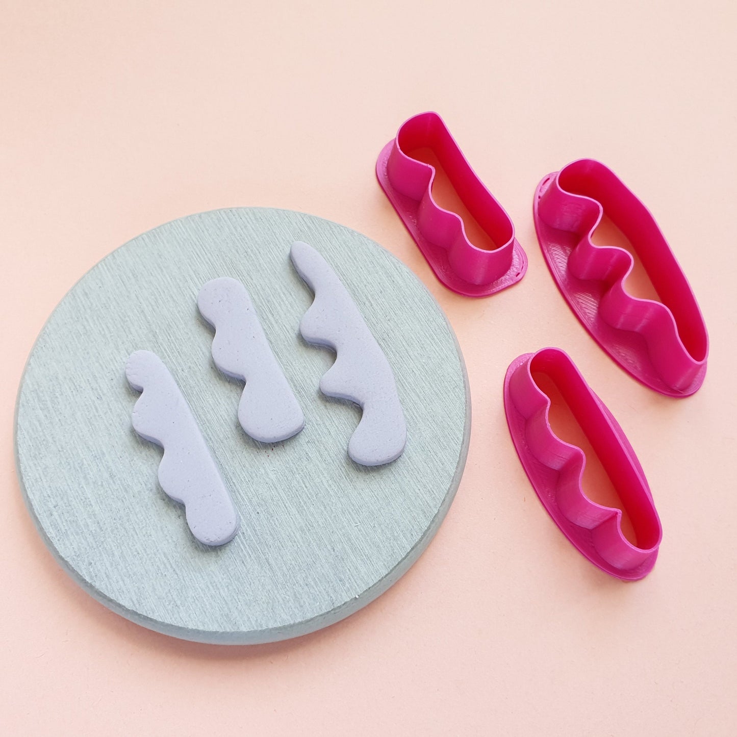 3 pcs set Polymer clay cutters 3D print cutter Jewelry Hair clips Earrings abstract modern shape plastic cutters - Luxy Kraft