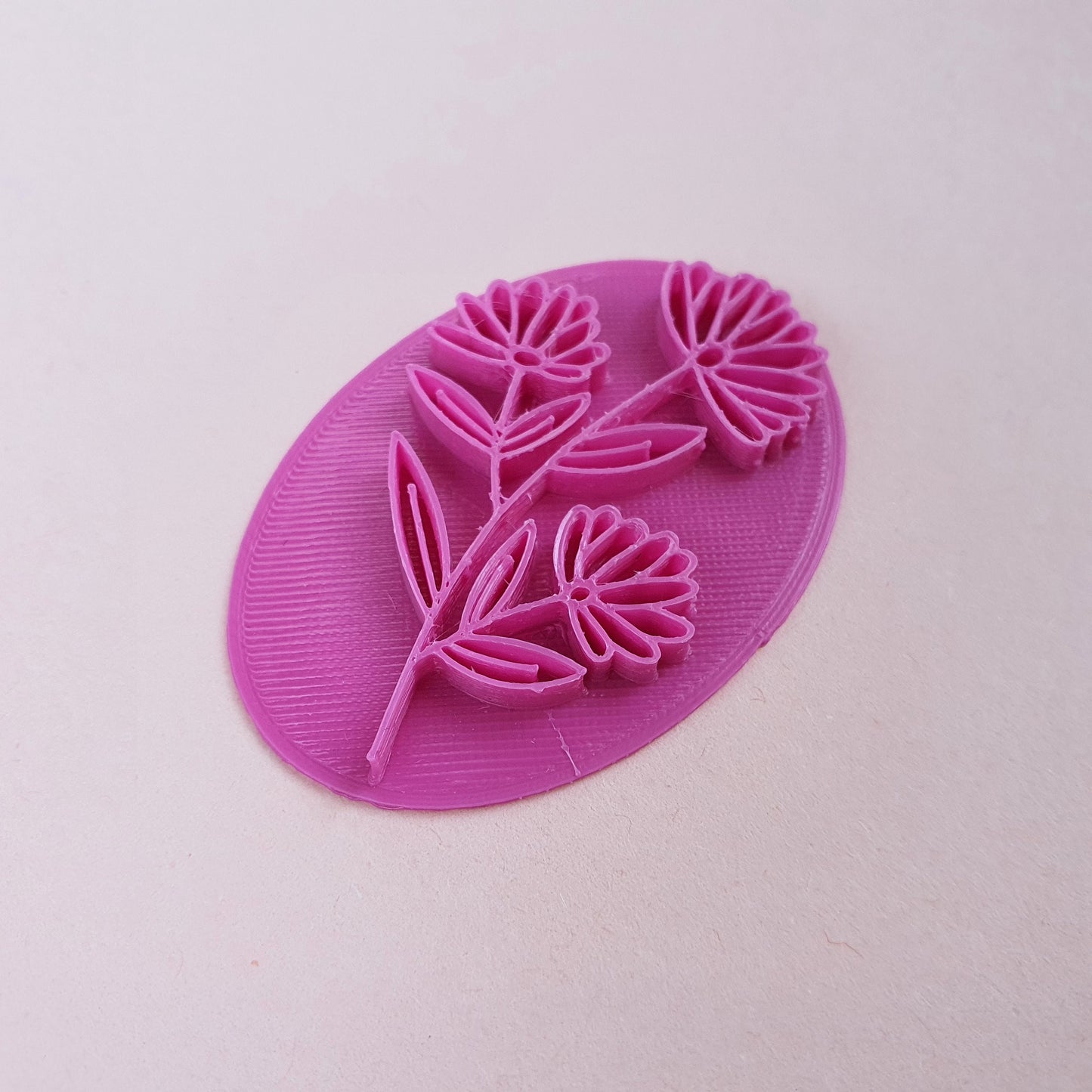 Polymer clay stamp "Flower" 3D printed embossing
