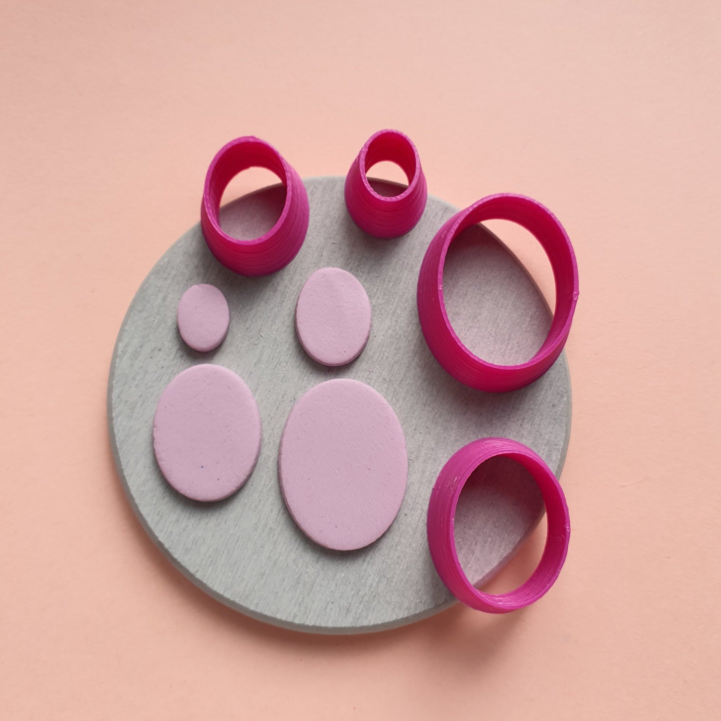 B grade Oval Polymer clay 3D cutters Geometry shapes cutters Polymer clay tools Earring mold Clay supplies Basic geometry shape cutters