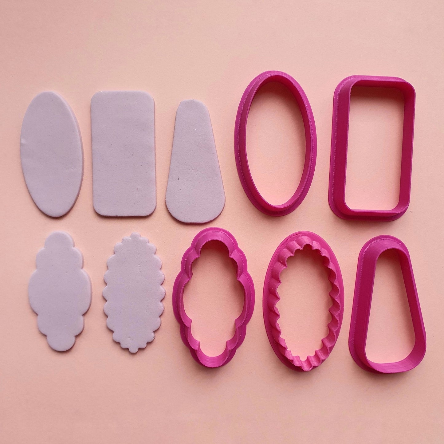 Hair clips Polymer clay 3D cutters set of 5 pcs - Luxy Kraft