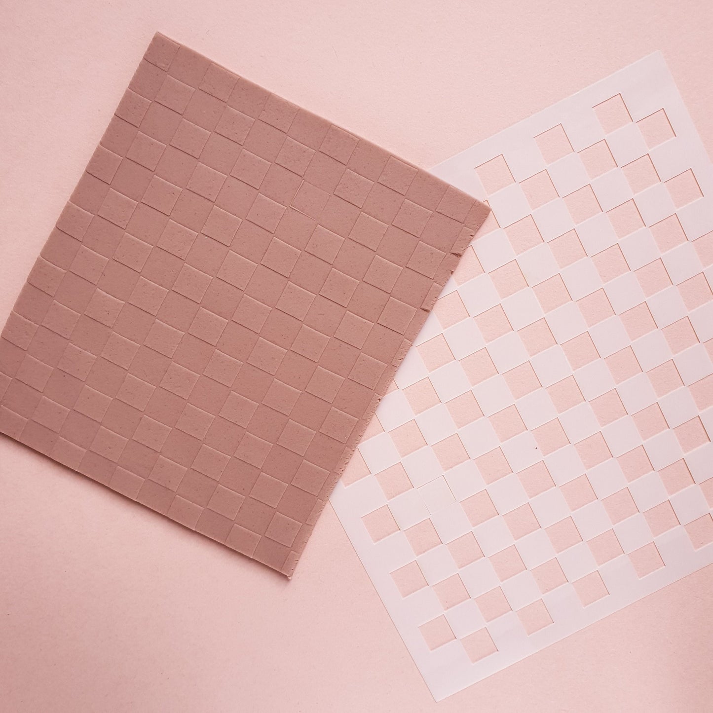 Texture sheet Polymer clay stencil sheet "Square" pattern shapes mat - Luxy Kraft