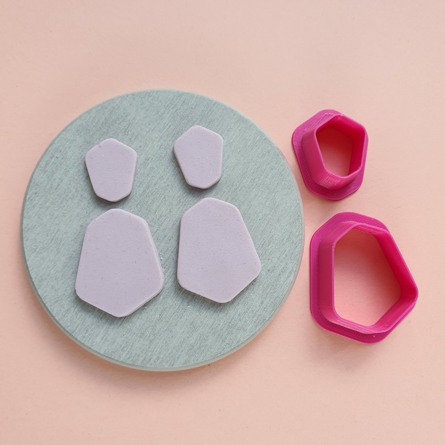 Polymer clay 3D cutters Jewelry Earrings Geometry shape cutter 2 pcs set