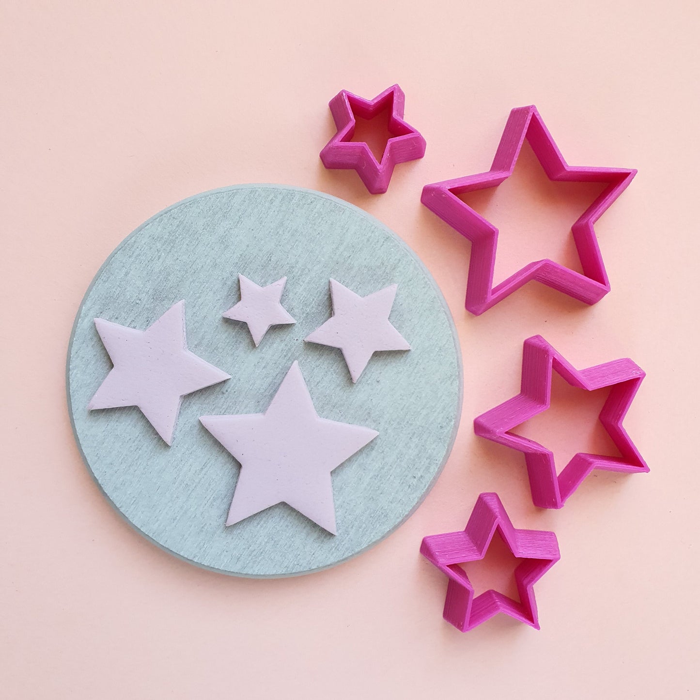 Star Polymer clay 3D cutters Geometry shapes cutter set of 4 pcs - Luxy Kraft