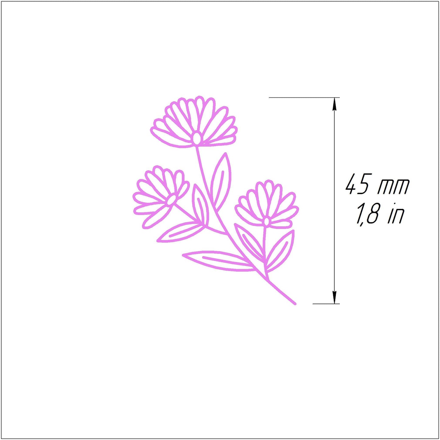 Polymer clay stamp "Flower" 3D printed embossing