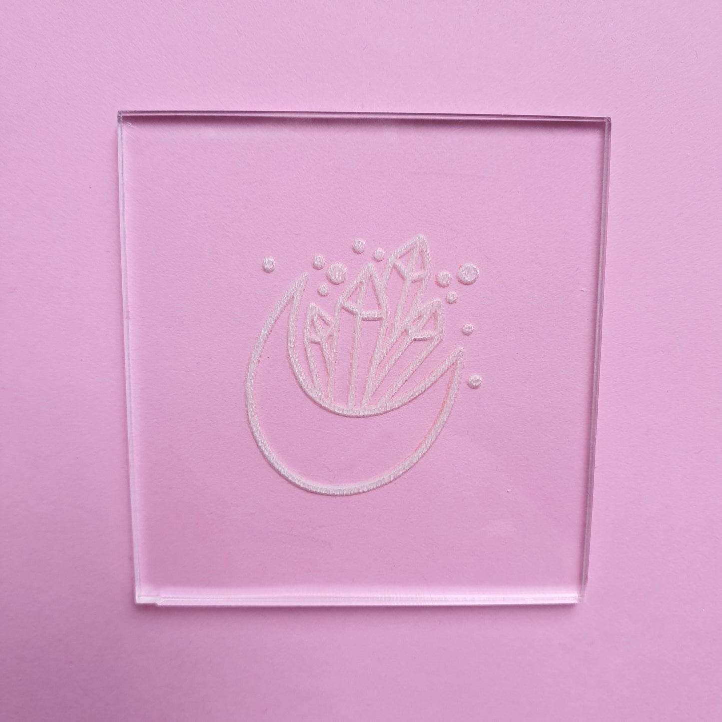 Embossing stamp for polymer clay "Magic Moon Crystals" texture plate debossing stamp Acrylic stamps - Luxy Kraft