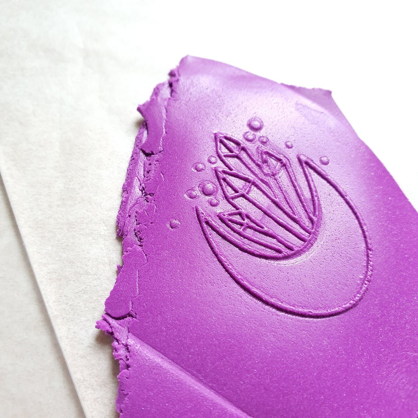 Embossing stamp for polymer clay "Magic Moon Crystals" texture plate debossing stamp Acrylic stamps - Luxy Kraft
