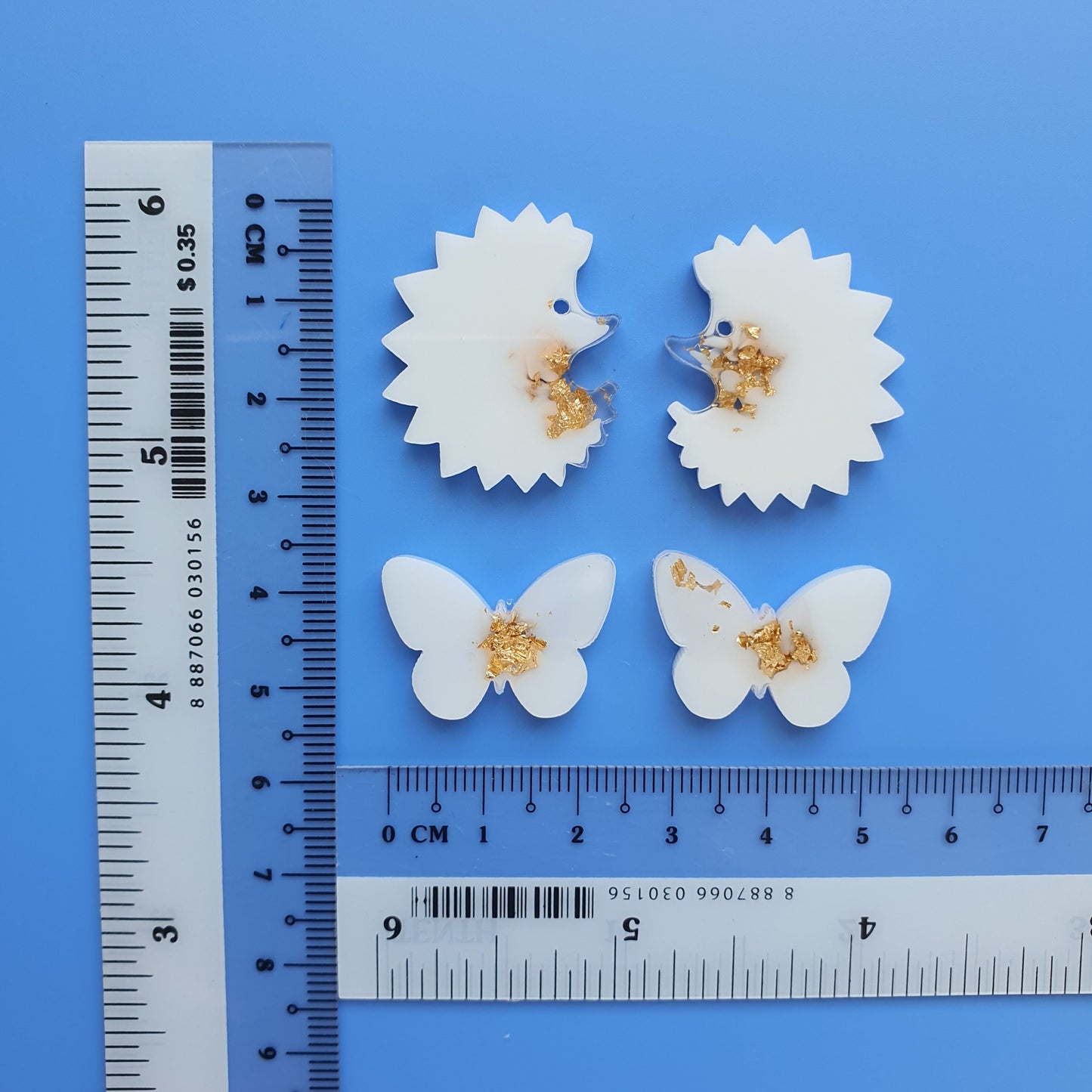 Silicone earrings mold mould for resin and epoxy "Butterfly, Hedgehog" - Luxy Kraft