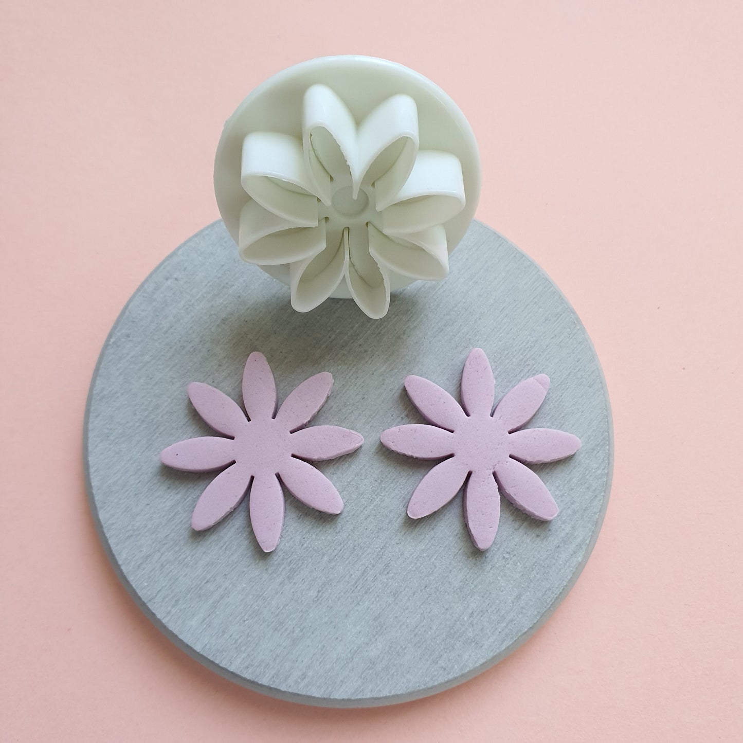 4 pcs set Polymer clay cutters Jewelry Earrings "Flower Daisy" shape plastic cutter - Luxy Kraft