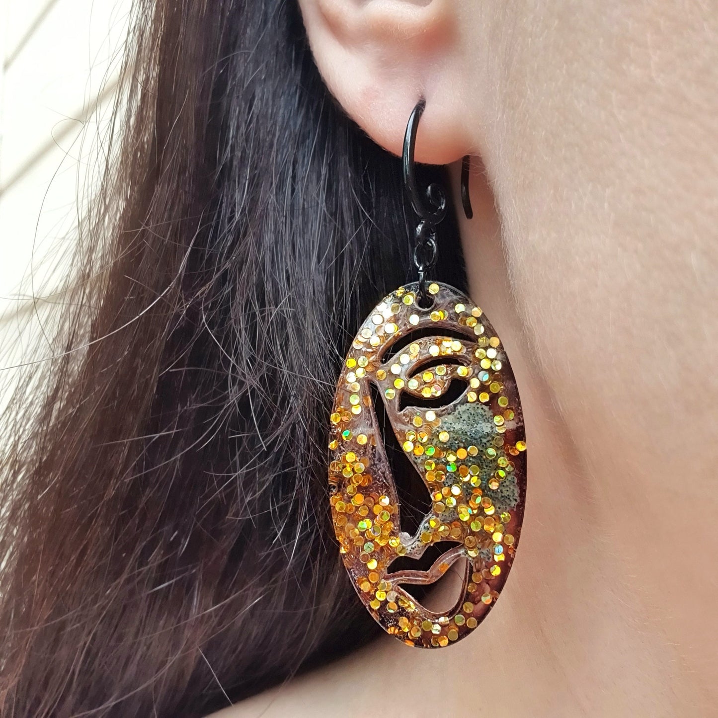 Silicone earring mold Woman face Abstract Jewelry Resin mould for resin and epoxy - Luxy Kraft