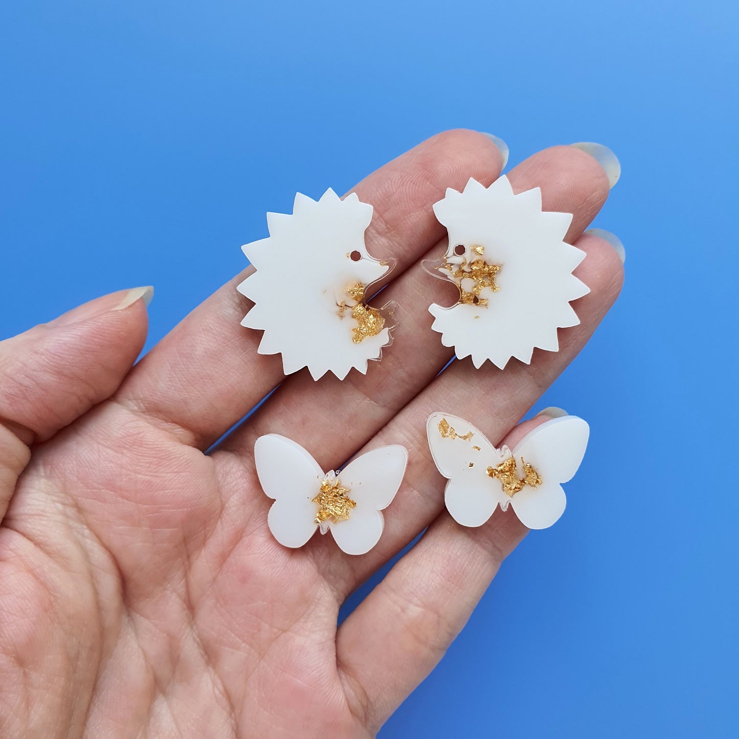 Silicone earrings mold mould for resin and epoxy "Butterfly, Hedgehog" - Luxy Kraft