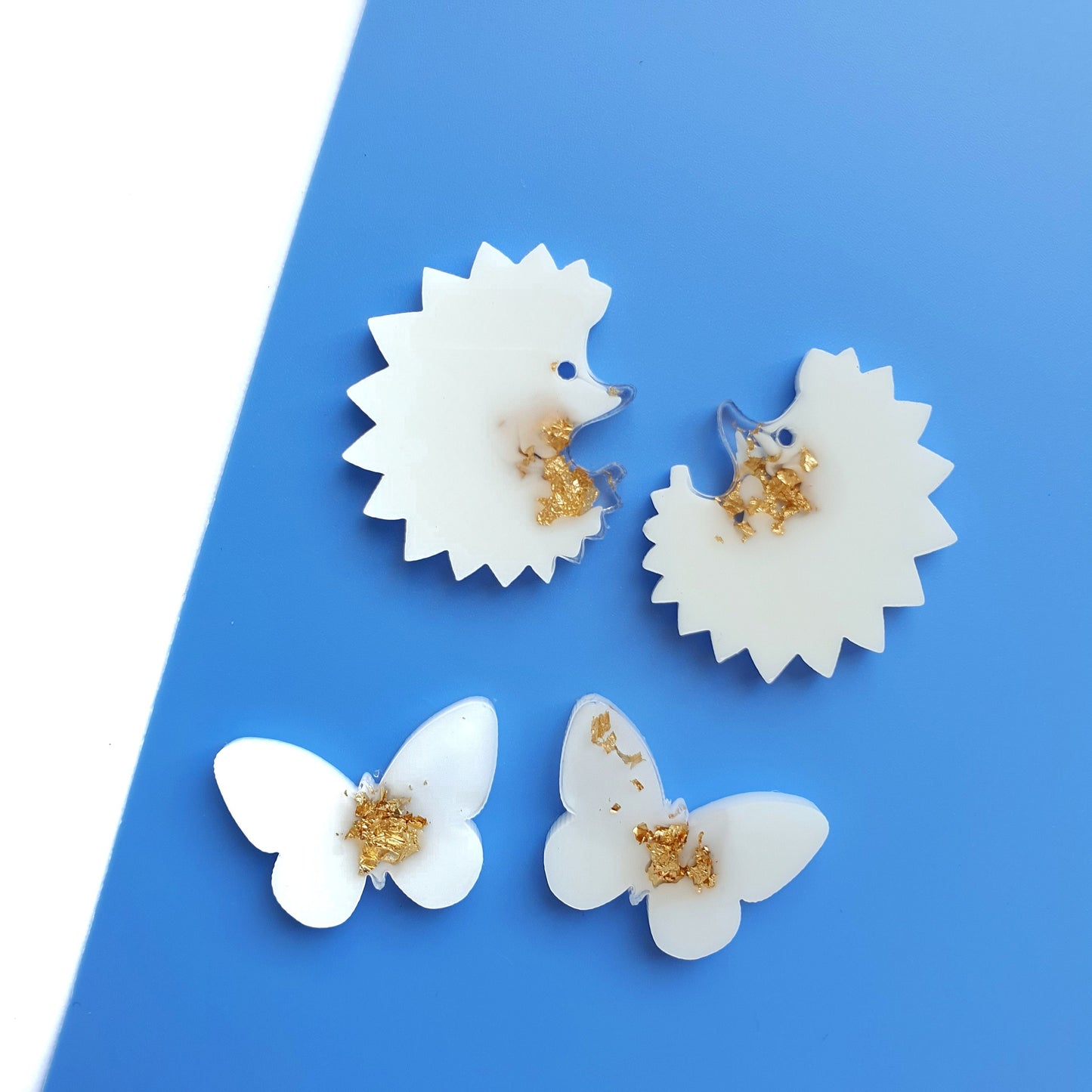 Silicone earrings mold mould for resin and epoxy "Butterfly, Hedgehog" - Luxy Kraft