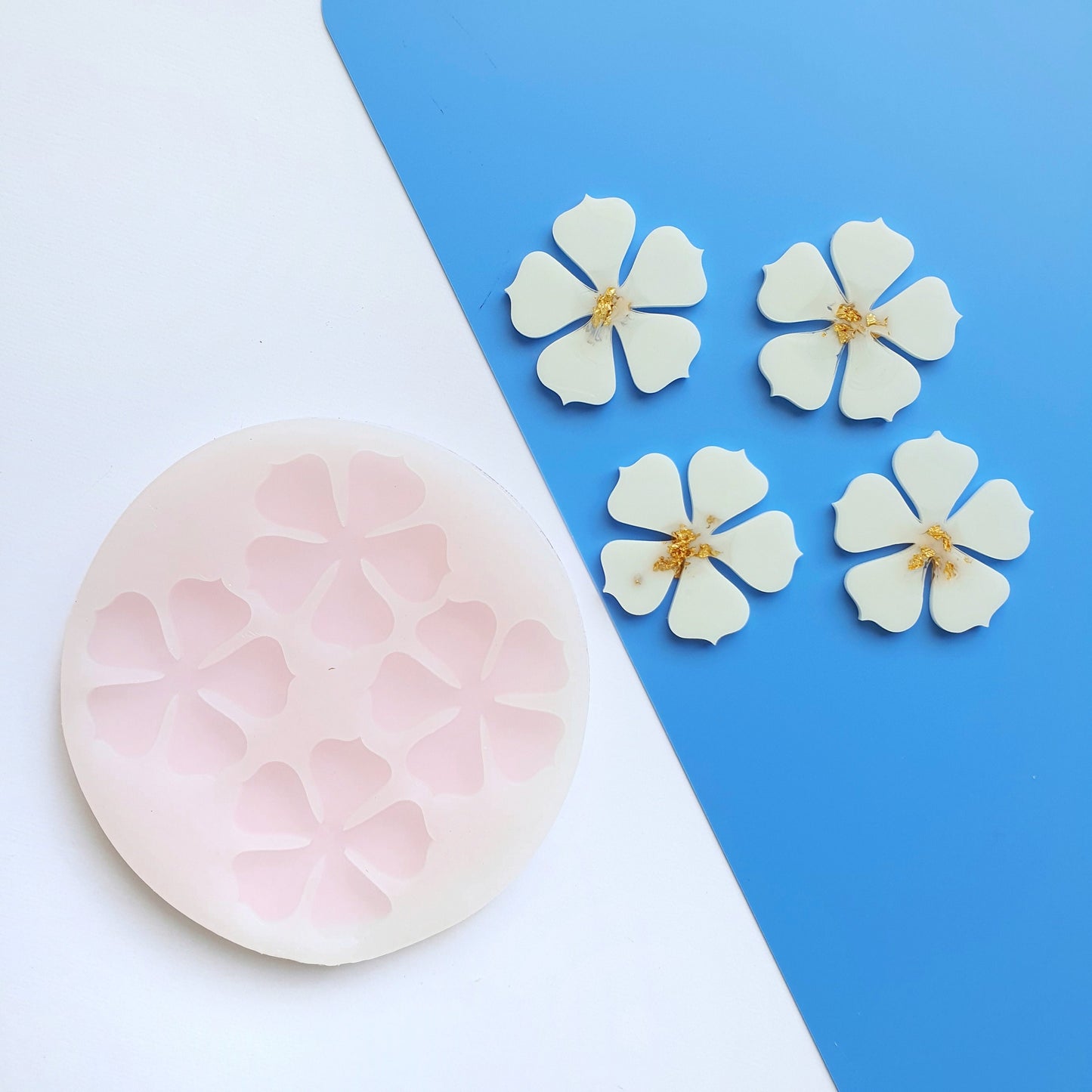 Silicone earrings mold "Flowers" mould for resin and epoxy