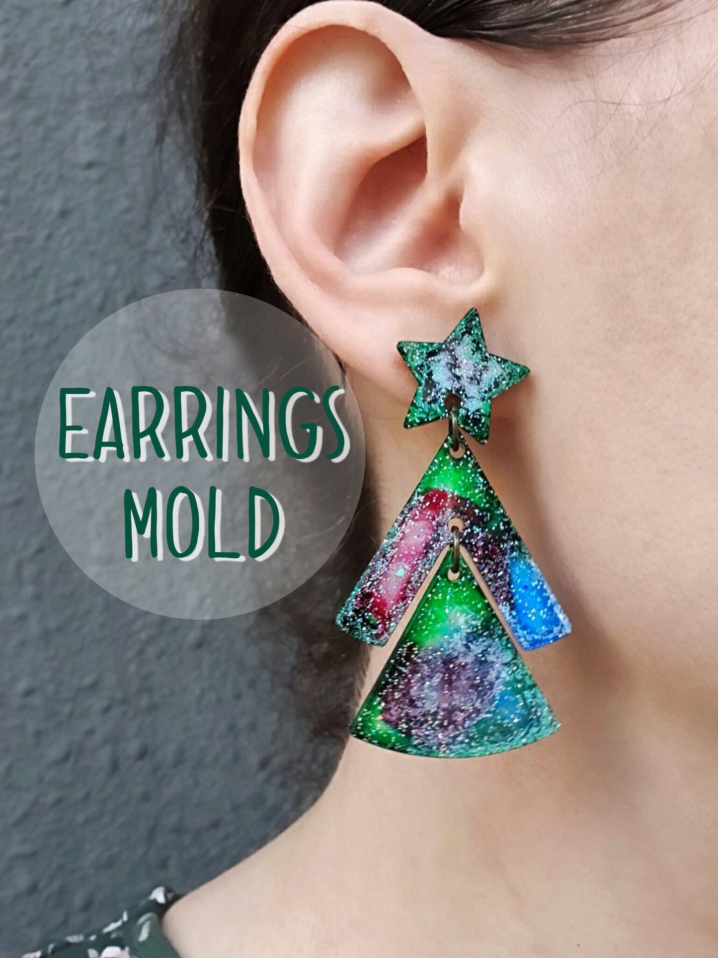 Silicone earrings mold "Christmas tree" Jewelry Resin mould for resin and epoxy