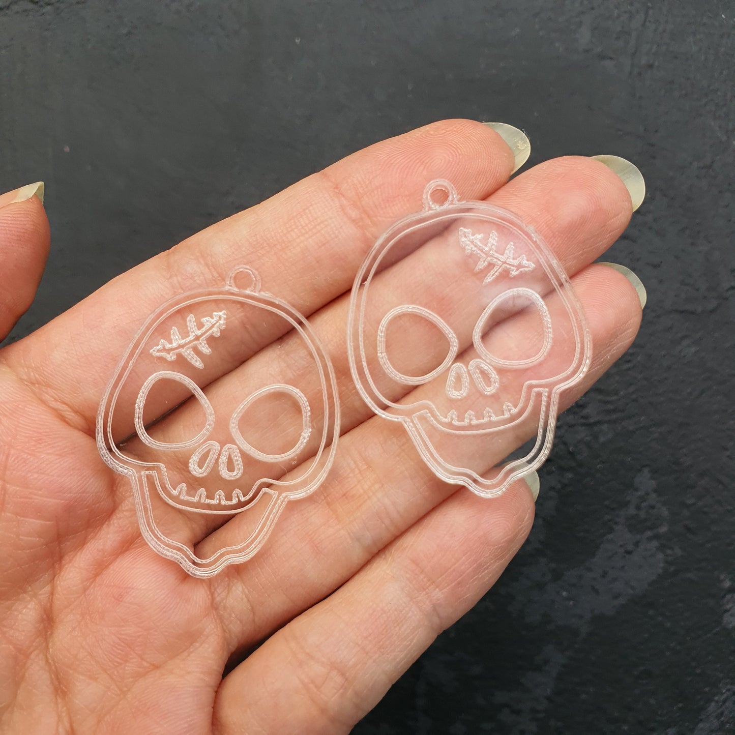 Halloween "Scull" Silicone earrings mold for resin and epoxy - Luxy Kraft