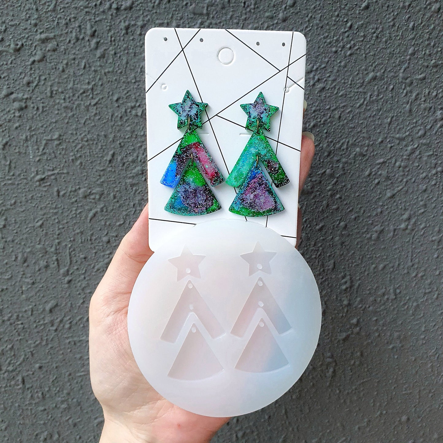 Silicone earrings mold "Christmas tree" Jewelry Resin mould for resin and epoxy