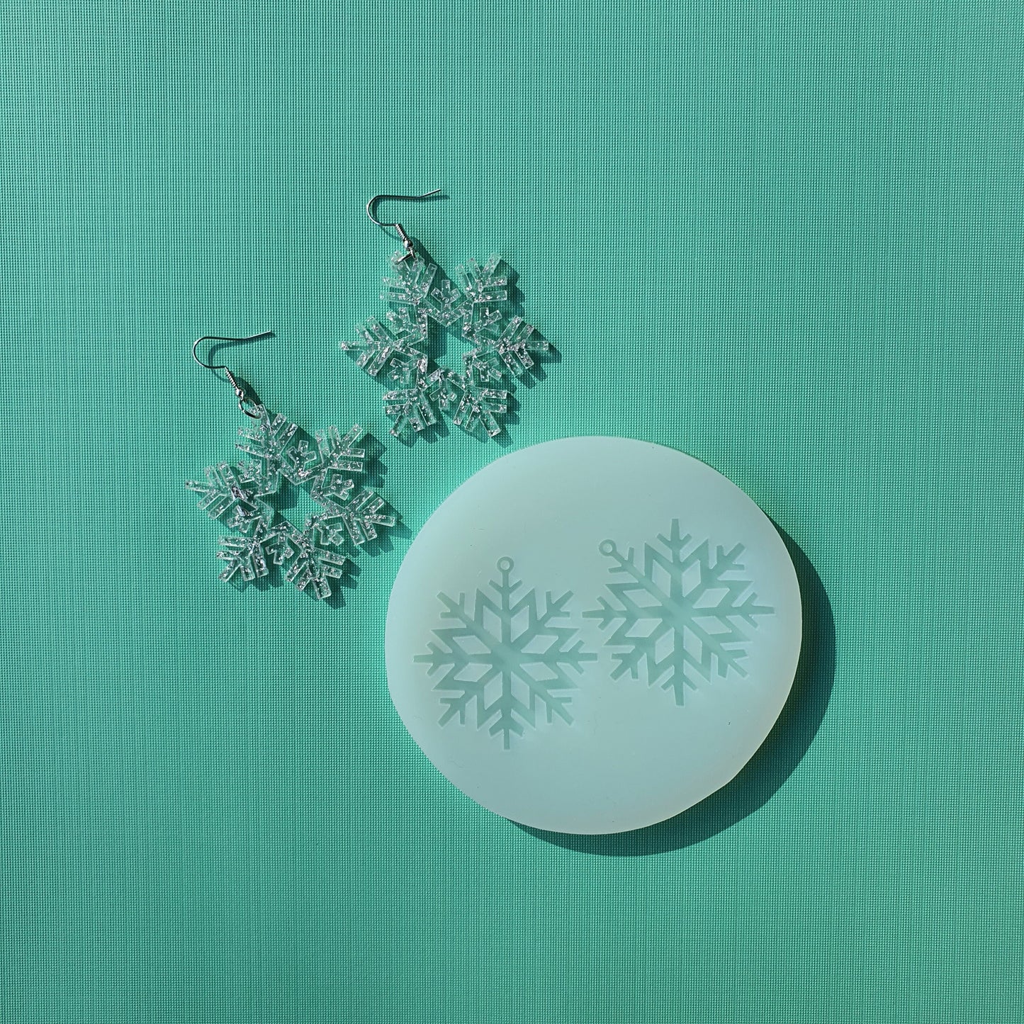 Silicone earrings mold "Snowflake" Jewelry Resin mould for resin and epoxy