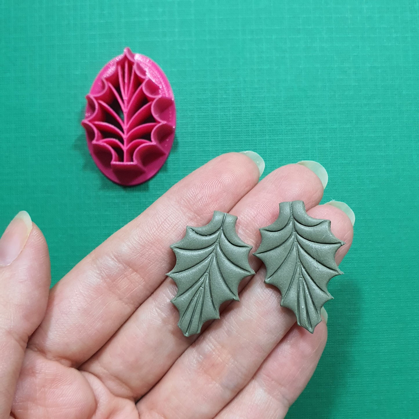 Clay cutters Polymer clay tools "Christmas Holly leaf" earrings jewelry cutters