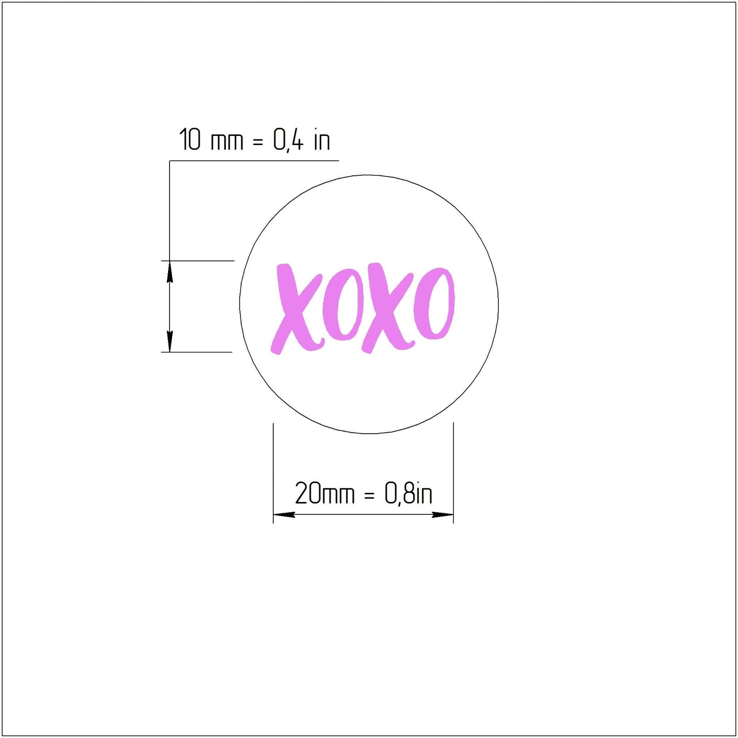 Valentine's day Polymer clay stamp embossing "XOXO"