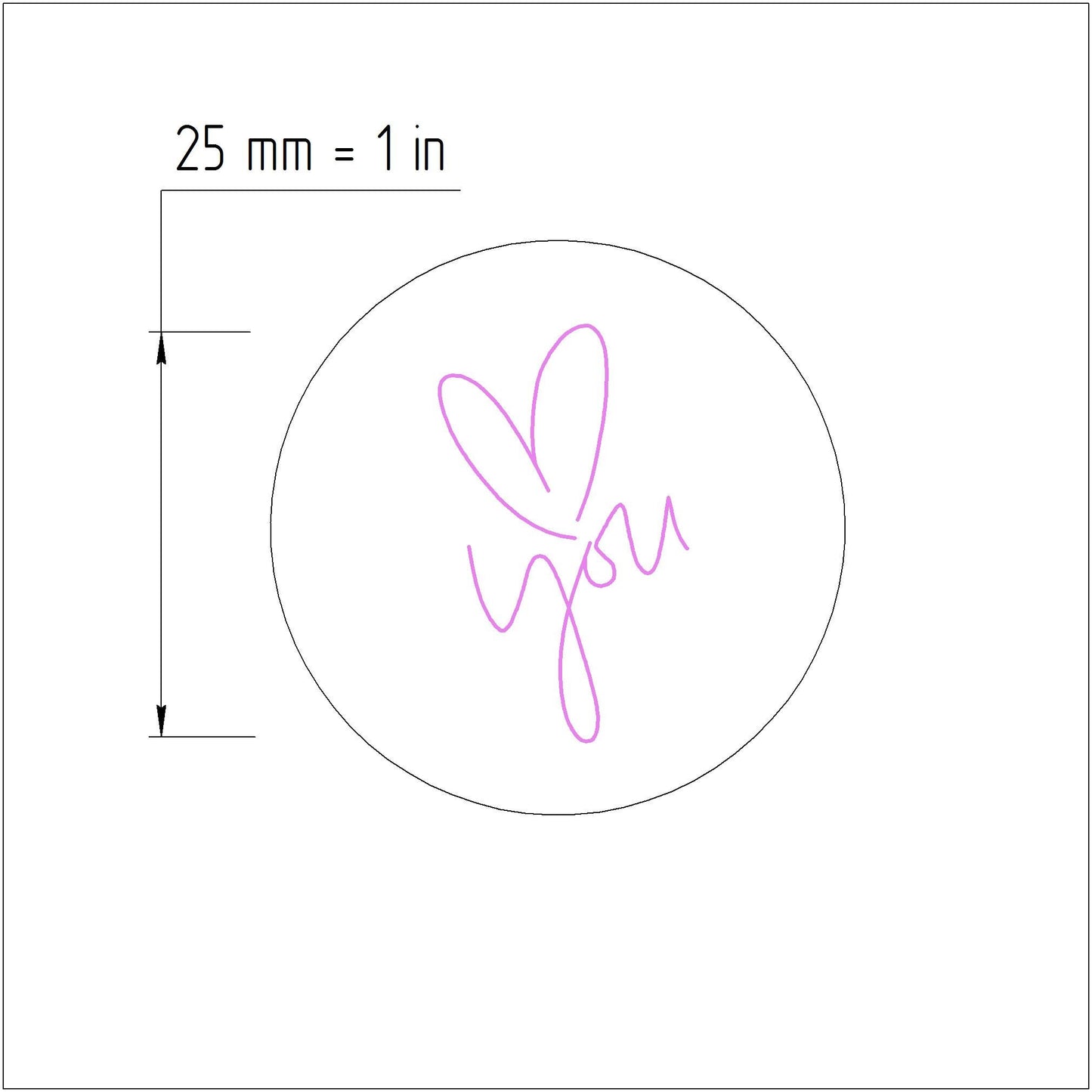 Valentine's day Polymer clay stamp embossing "Love you"