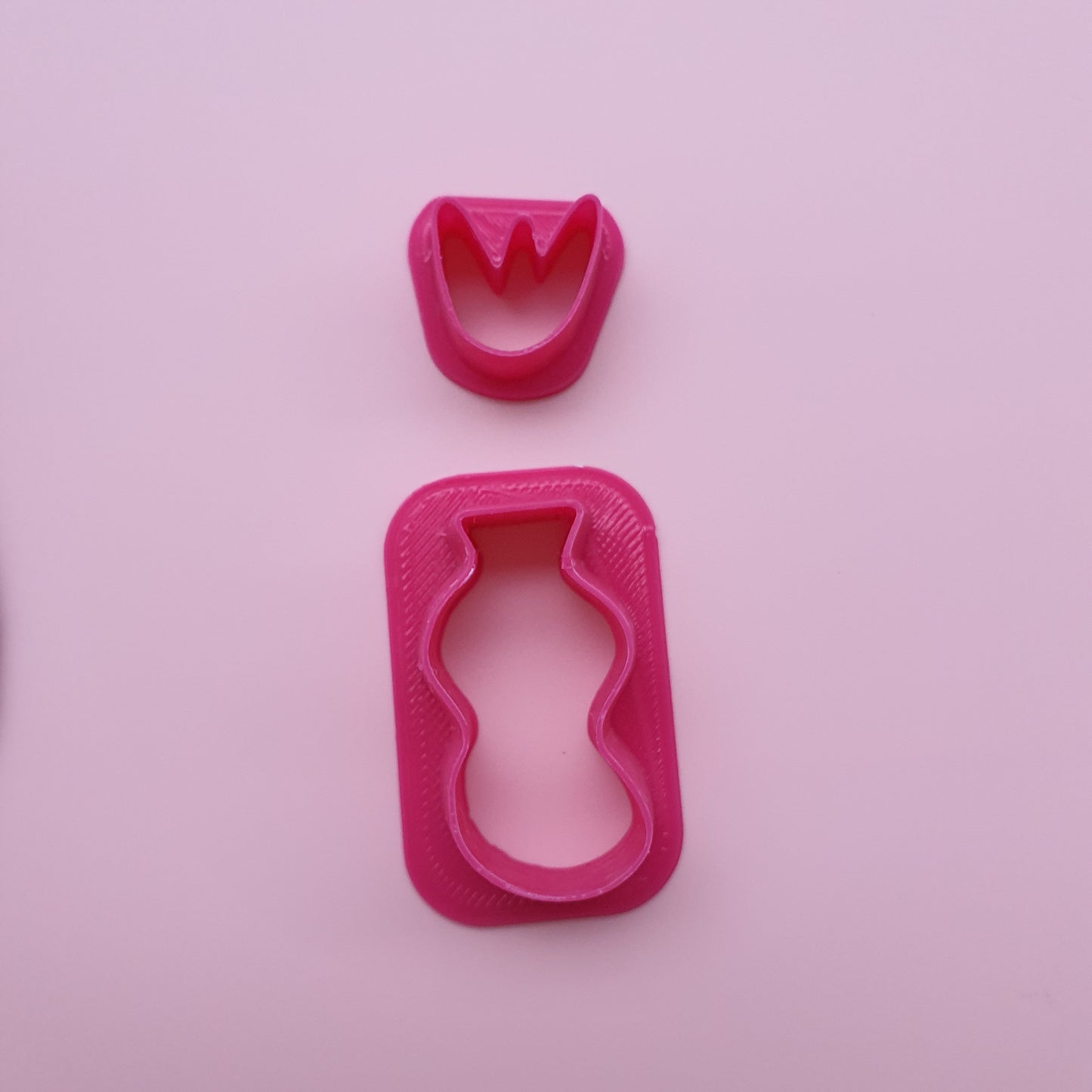 2 pcs set Clay cutters Jewelry Earrings Vase flower shape cutter