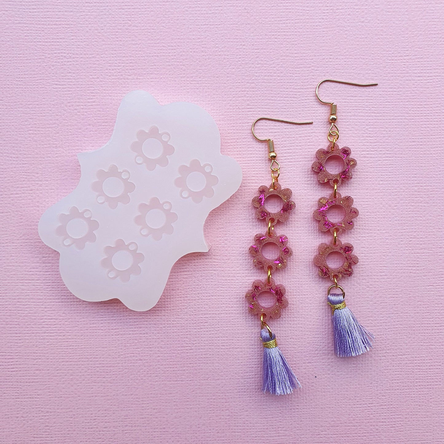 Silicone earrings mold "Flower" Jewelry Resin mould for resin and epoxy