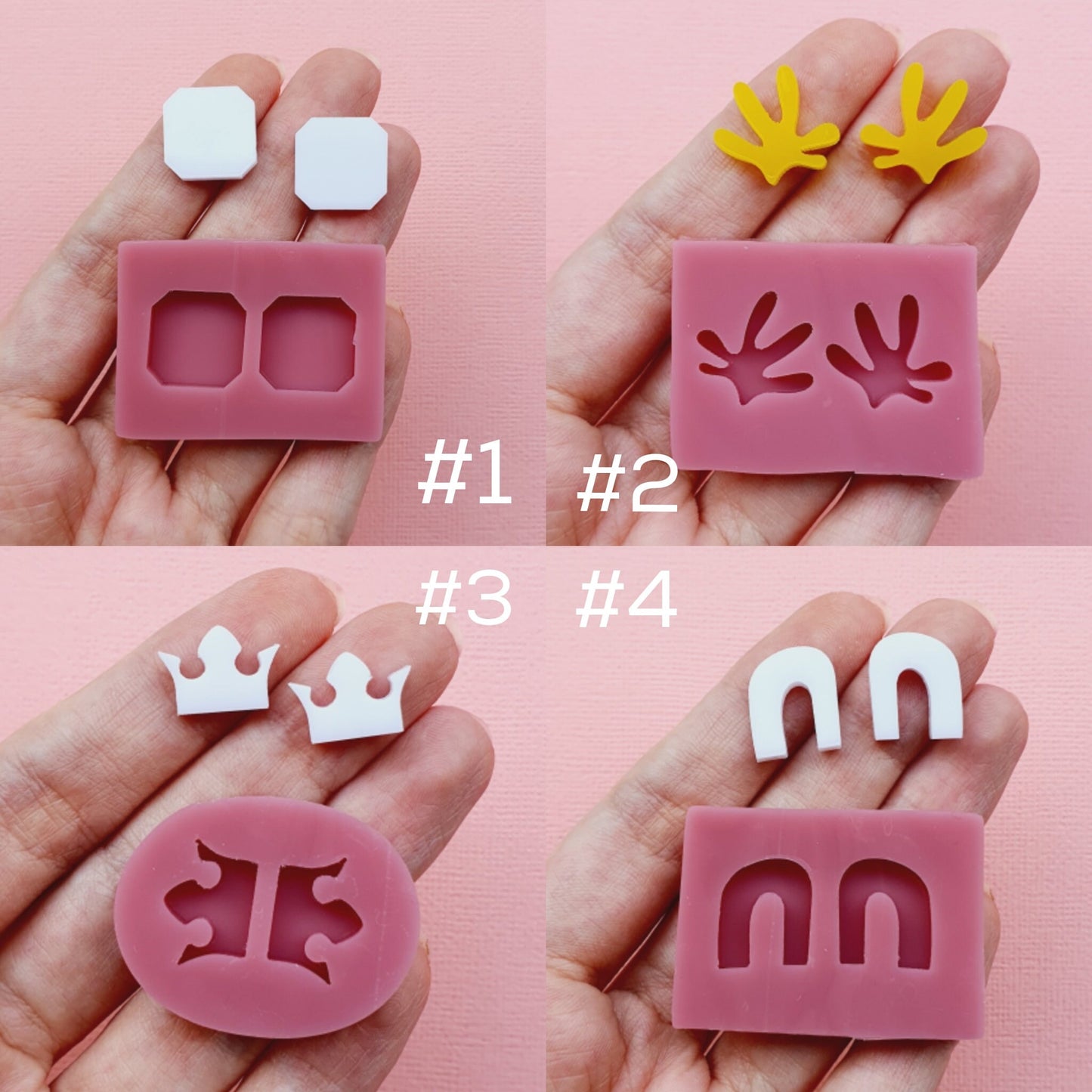Silicone stud earrings mold Jewelry Resin mould for resin and epoxy
