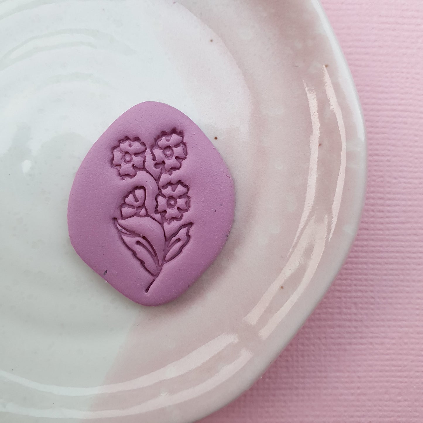 Polymer clay stamp "Flower" 3D printed embossing