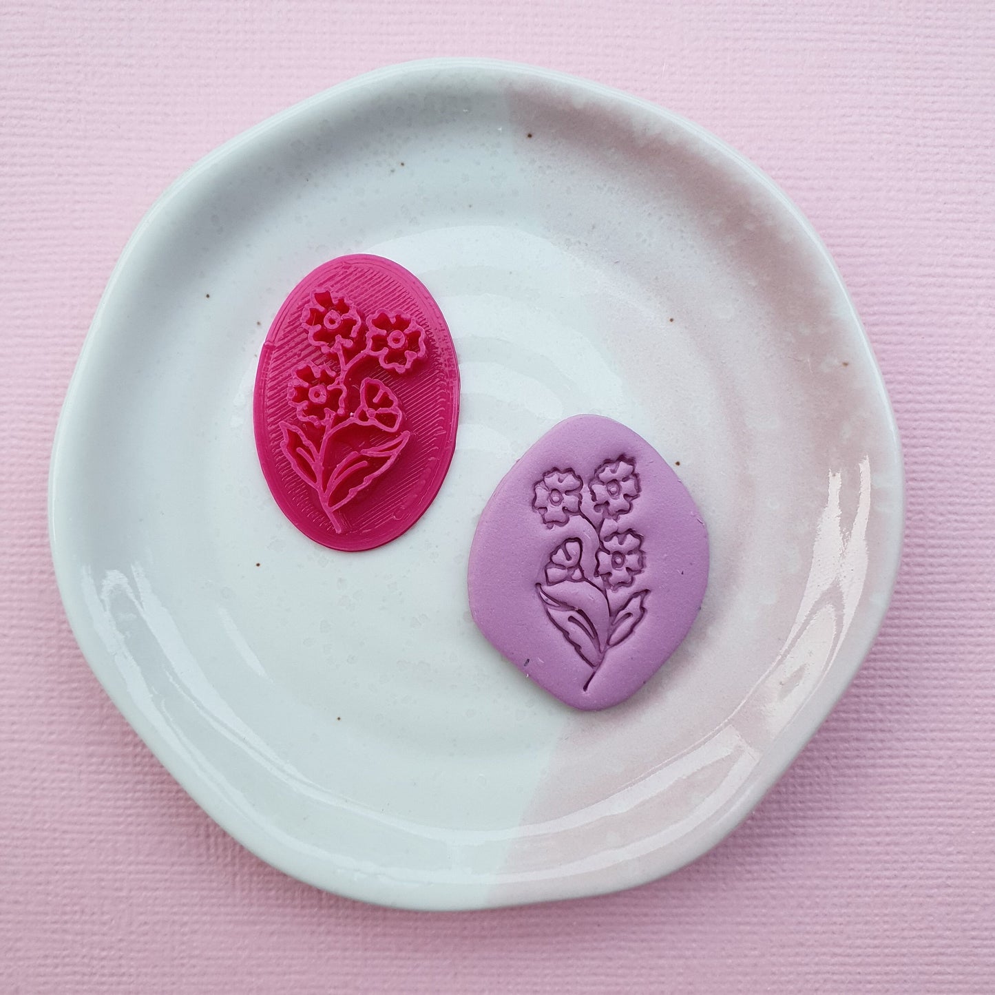 Polymer clay stamp "Flower" 3D printed embossing