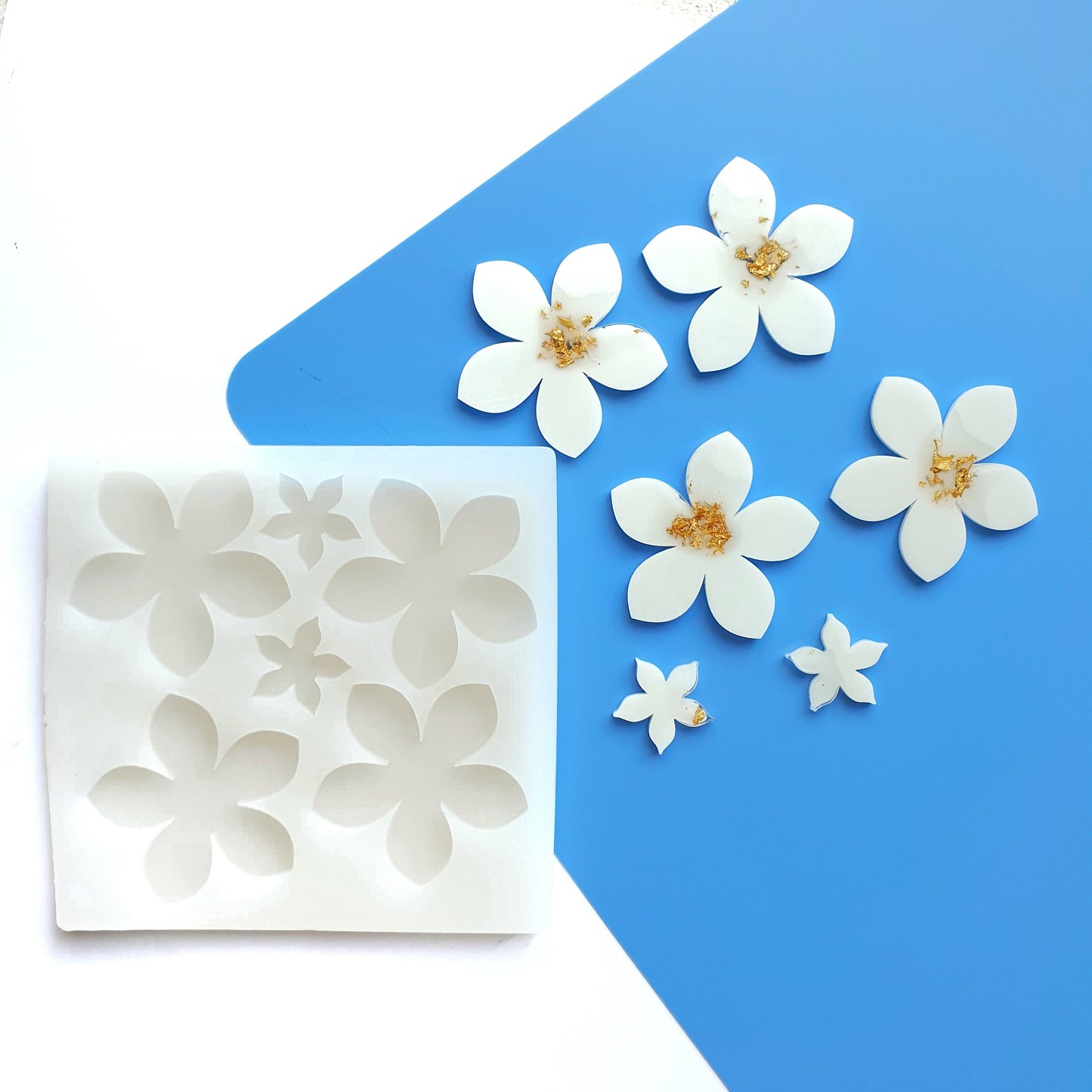 Silicone earrings mold Jewelry resin mold "Flowers"