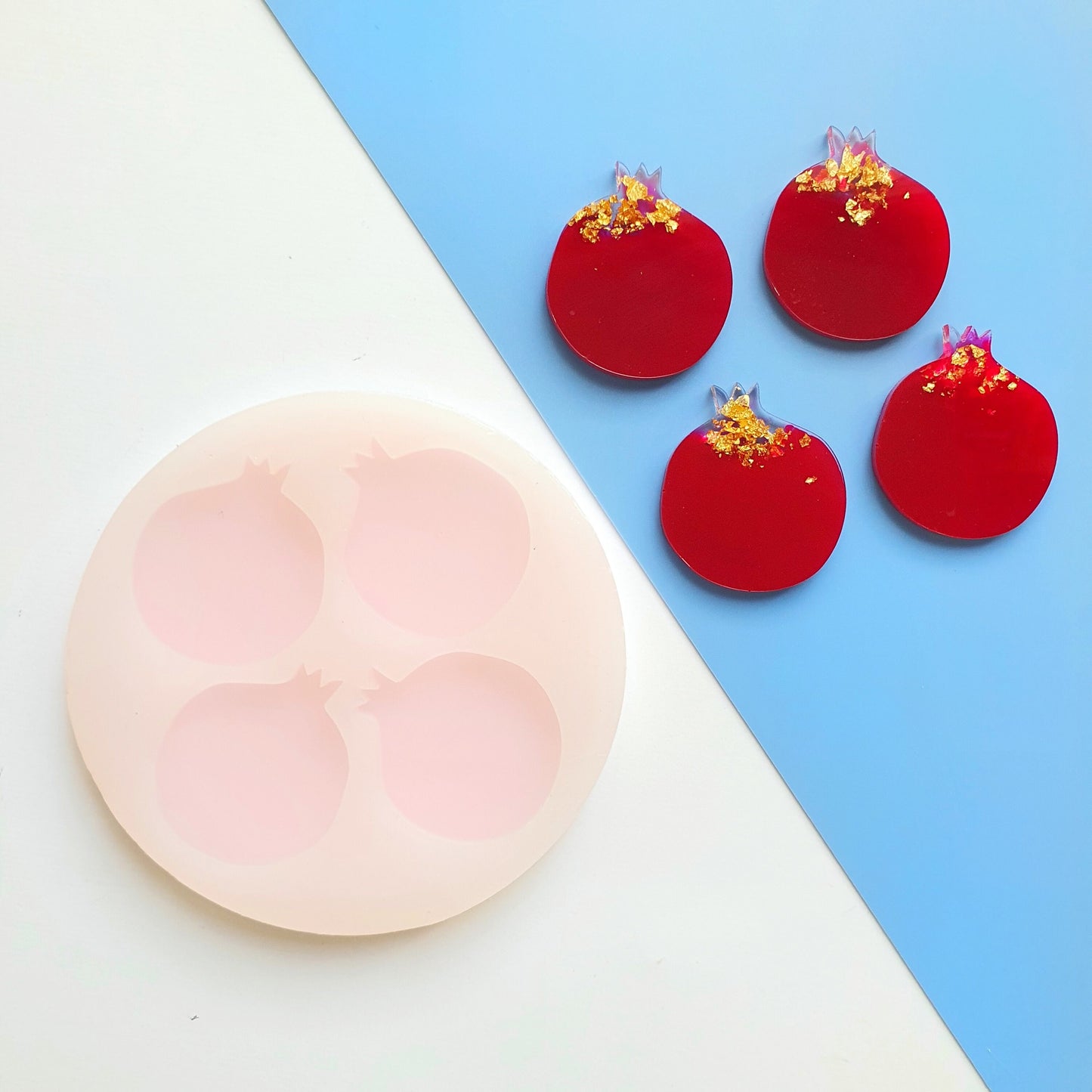 Silicone earrings mold Jewelry resin mold "Pomegranate"