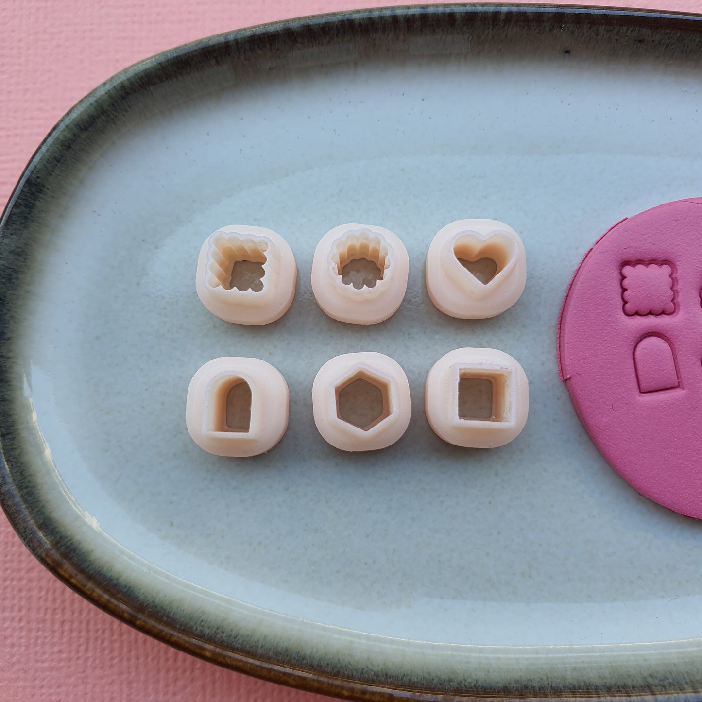 6 pcs set Polymer clay micro cutters 3D print jewelry cutters "Geometry" Earrings clay molds