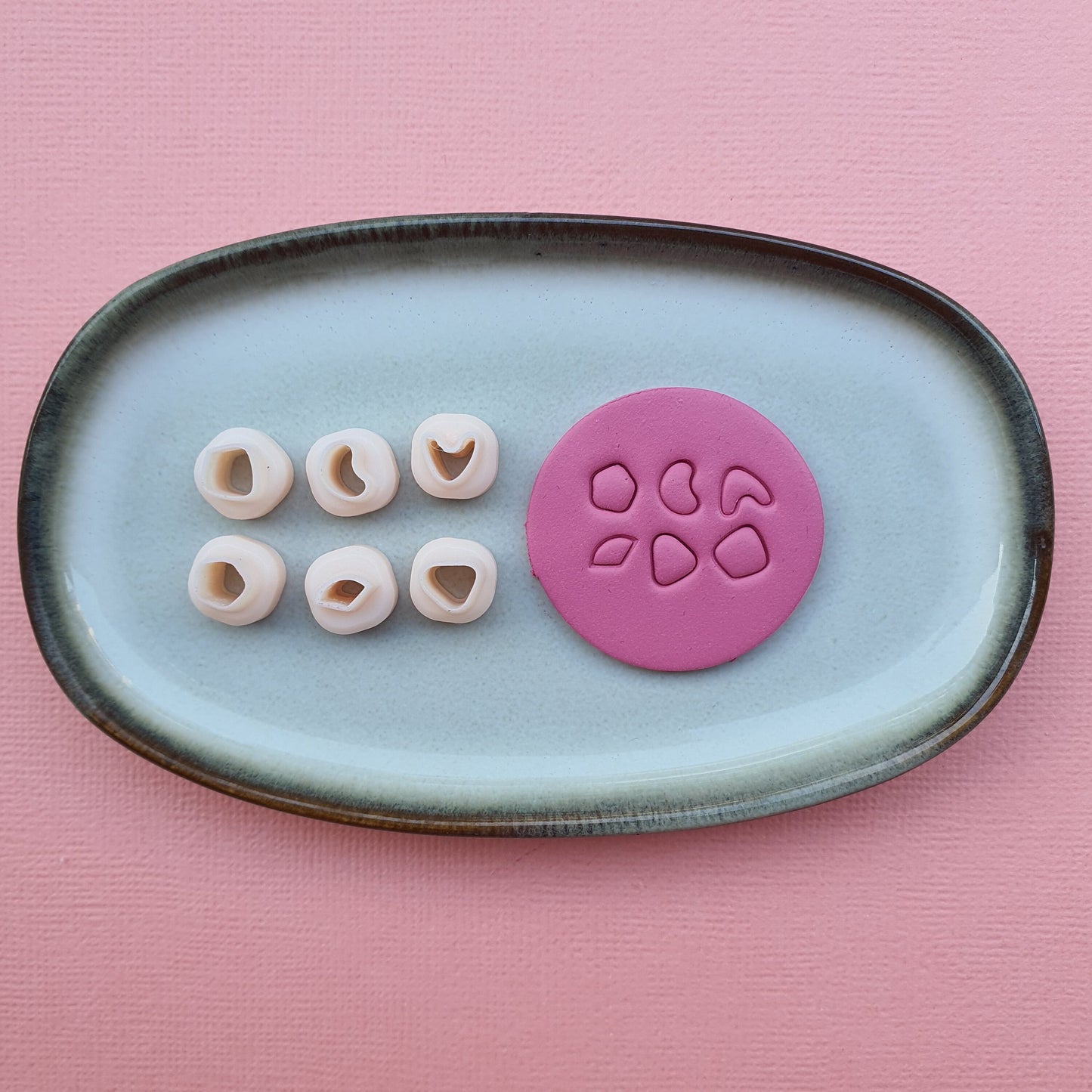6 pcs set Polymer clay micro cutters 3D print jewelry cutters "Abstract shapes" Earrings clay molds