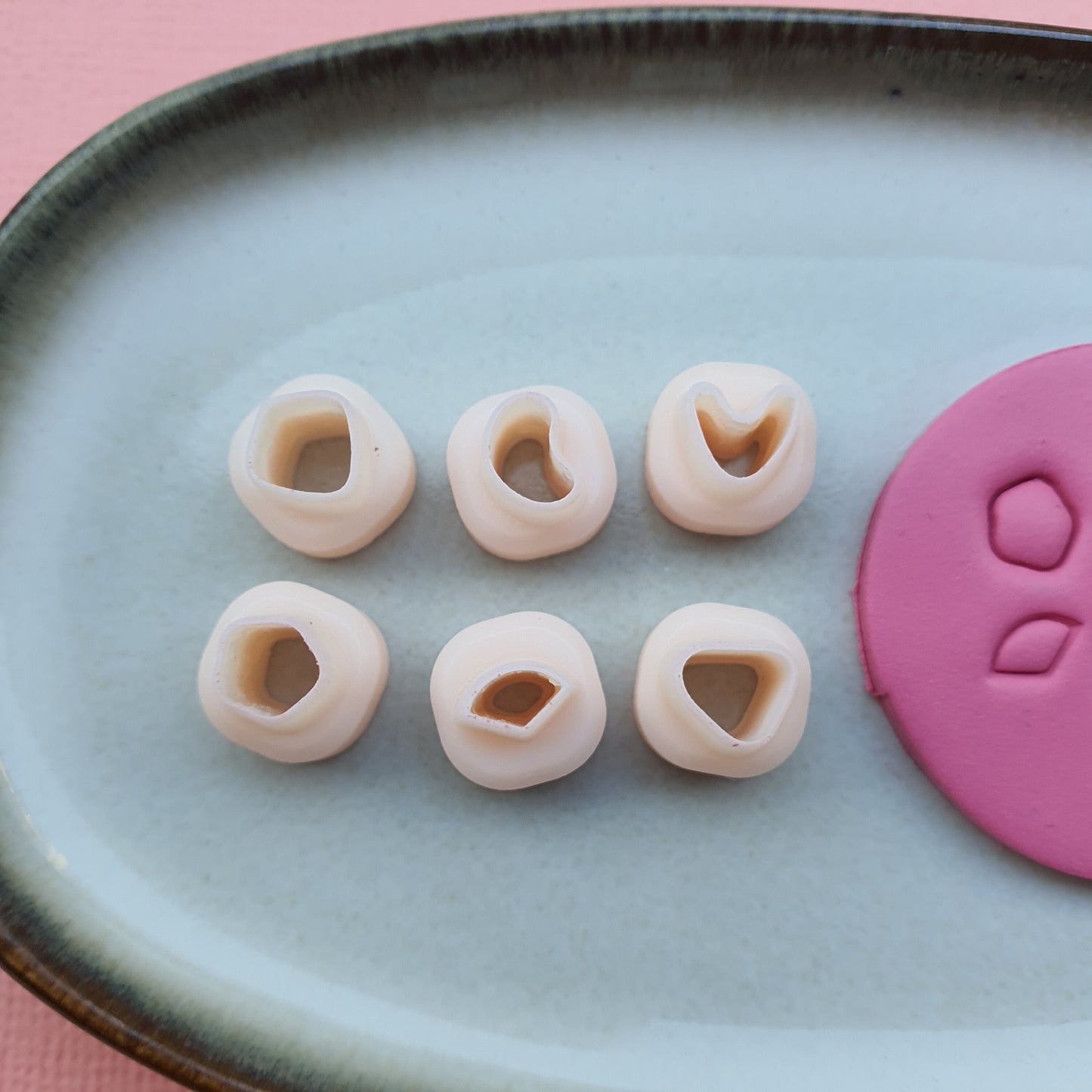 6 pcs set Polymer clay micro cutters 3D print jewelry cutters "Abstract shapes" Earrings clay molds