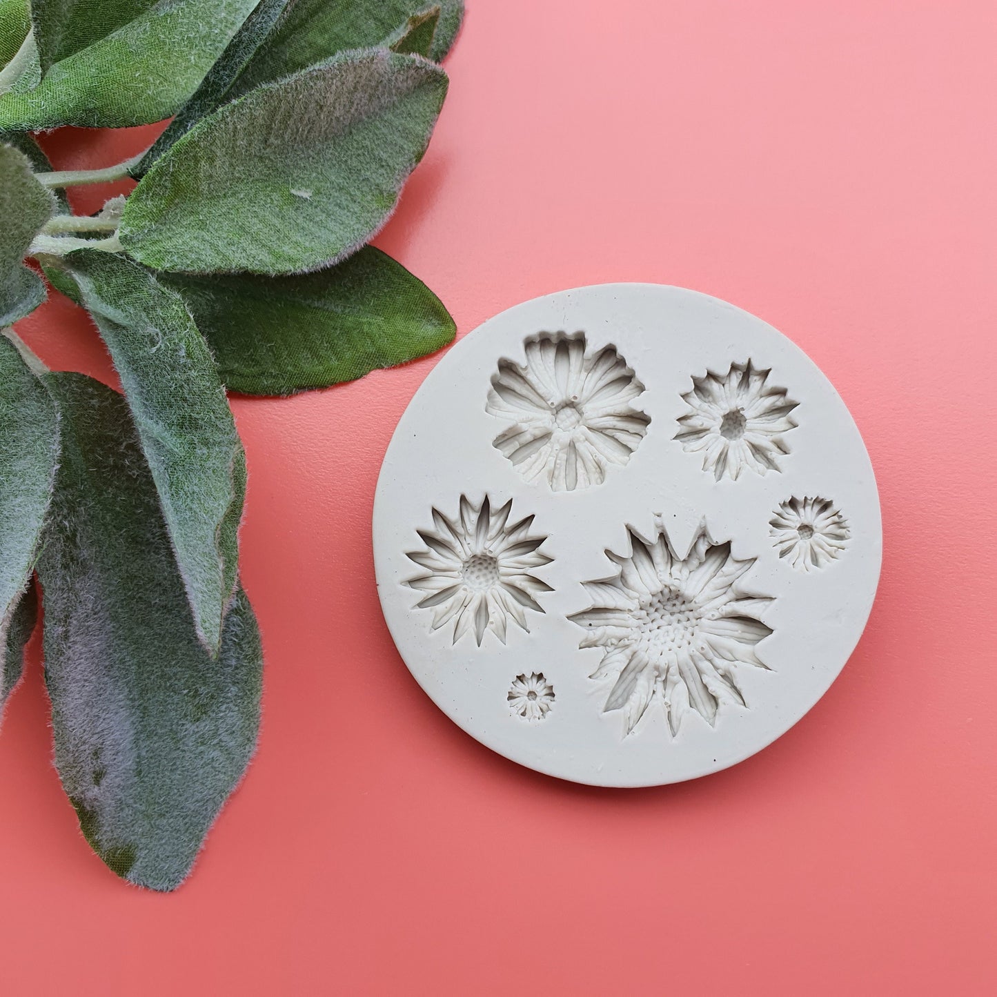 Silicone earrings mold "Sun flowers" mould for resin and polymer clay